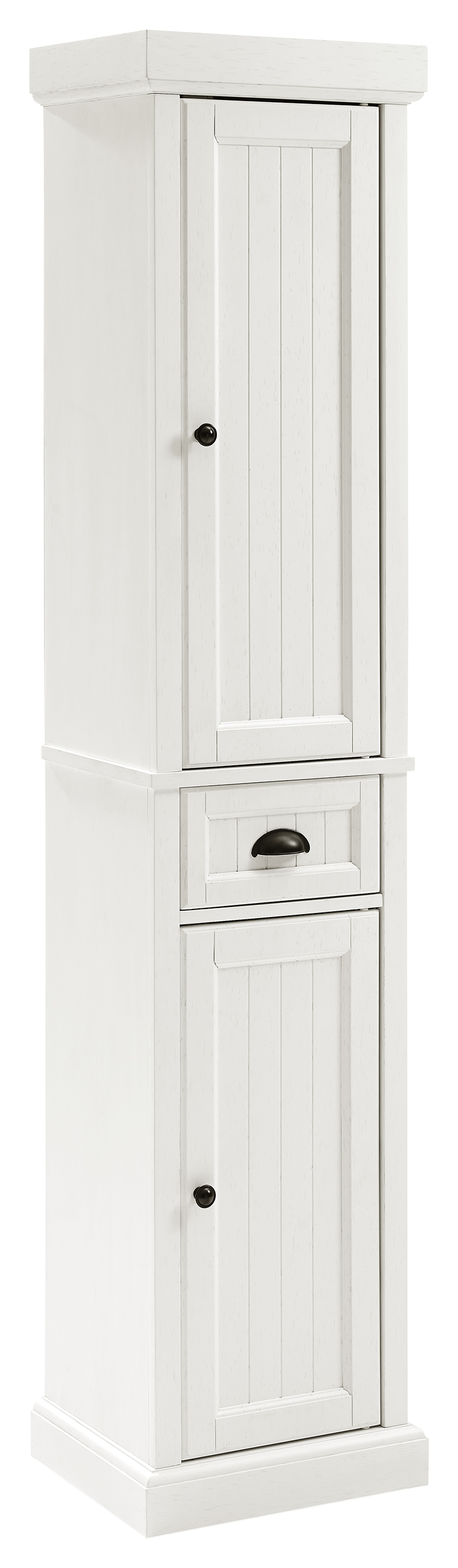 Crosley Seaside Tall Linen Cabinet - Distressed White