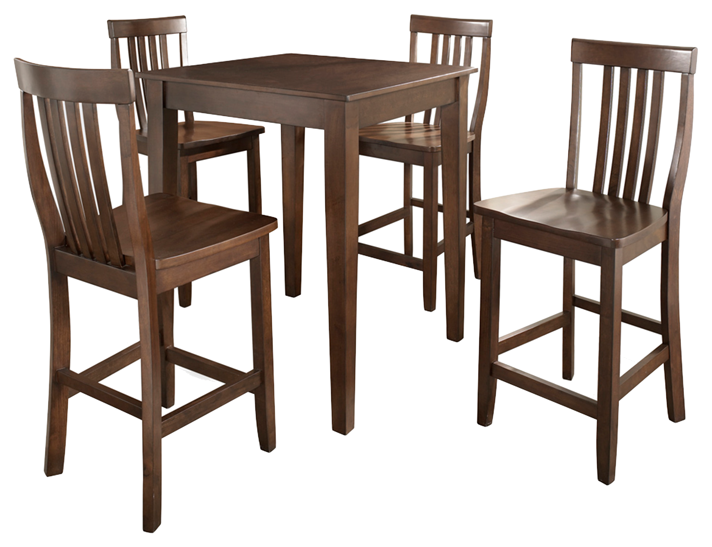Crosley Pub 5-Piece Dining Set with School House Stools - Mahogany