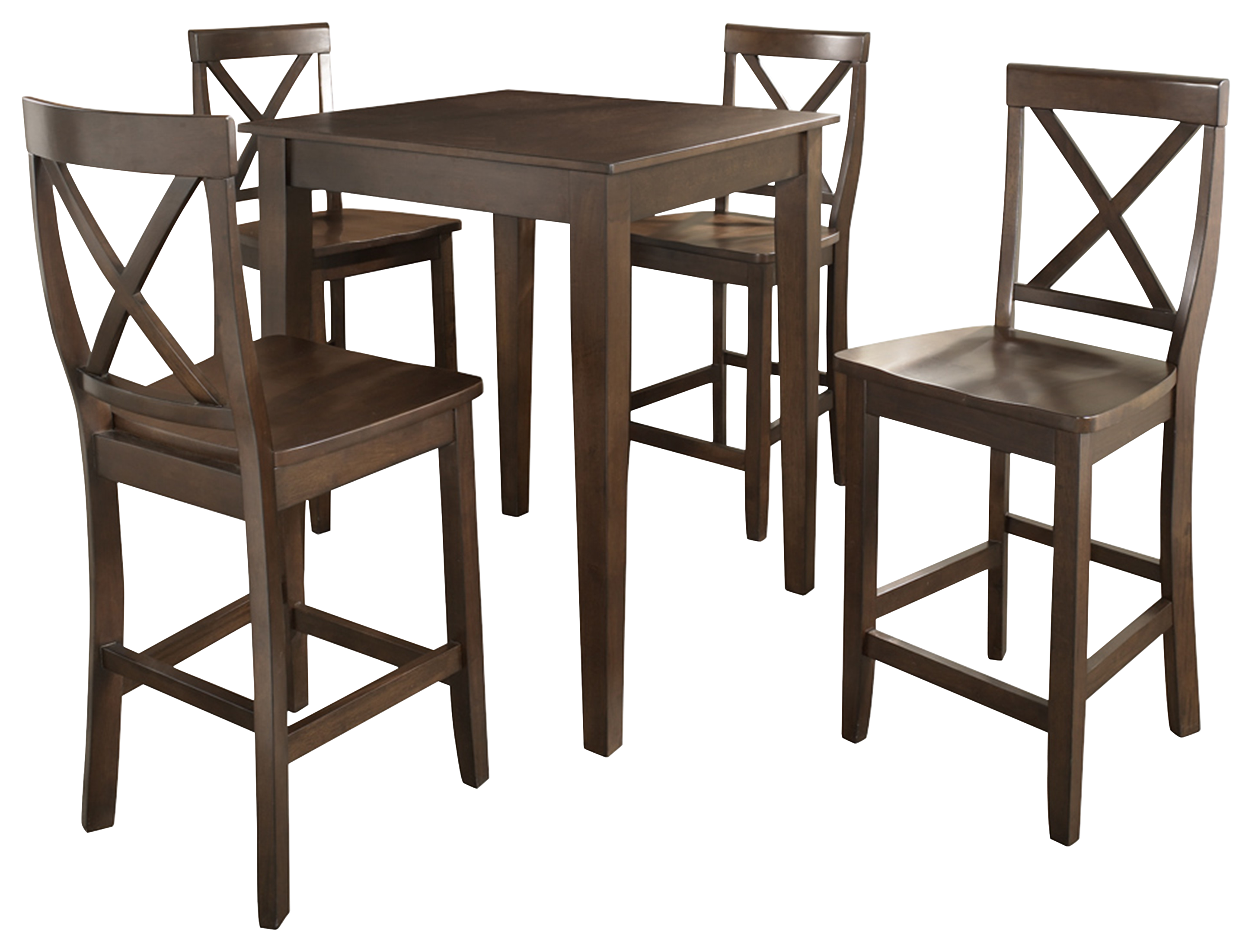 Crosley Pub 5-Piece Dining Set with X-Back Stools - Mahogany