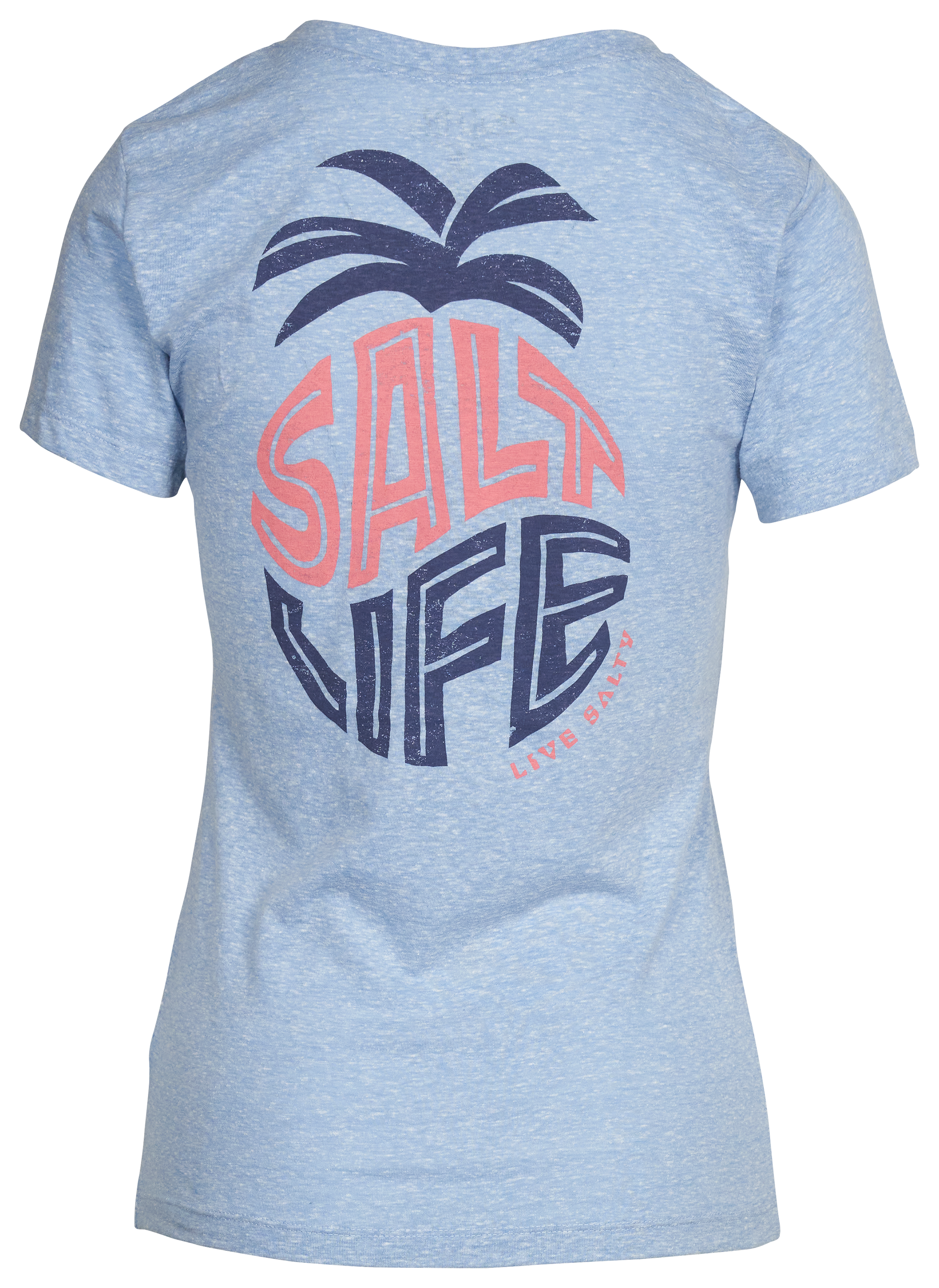 Image of Salt Life Salty Crown V-Neck Short-Sleeve T-Shirt for Ladies - Blue Fog - S