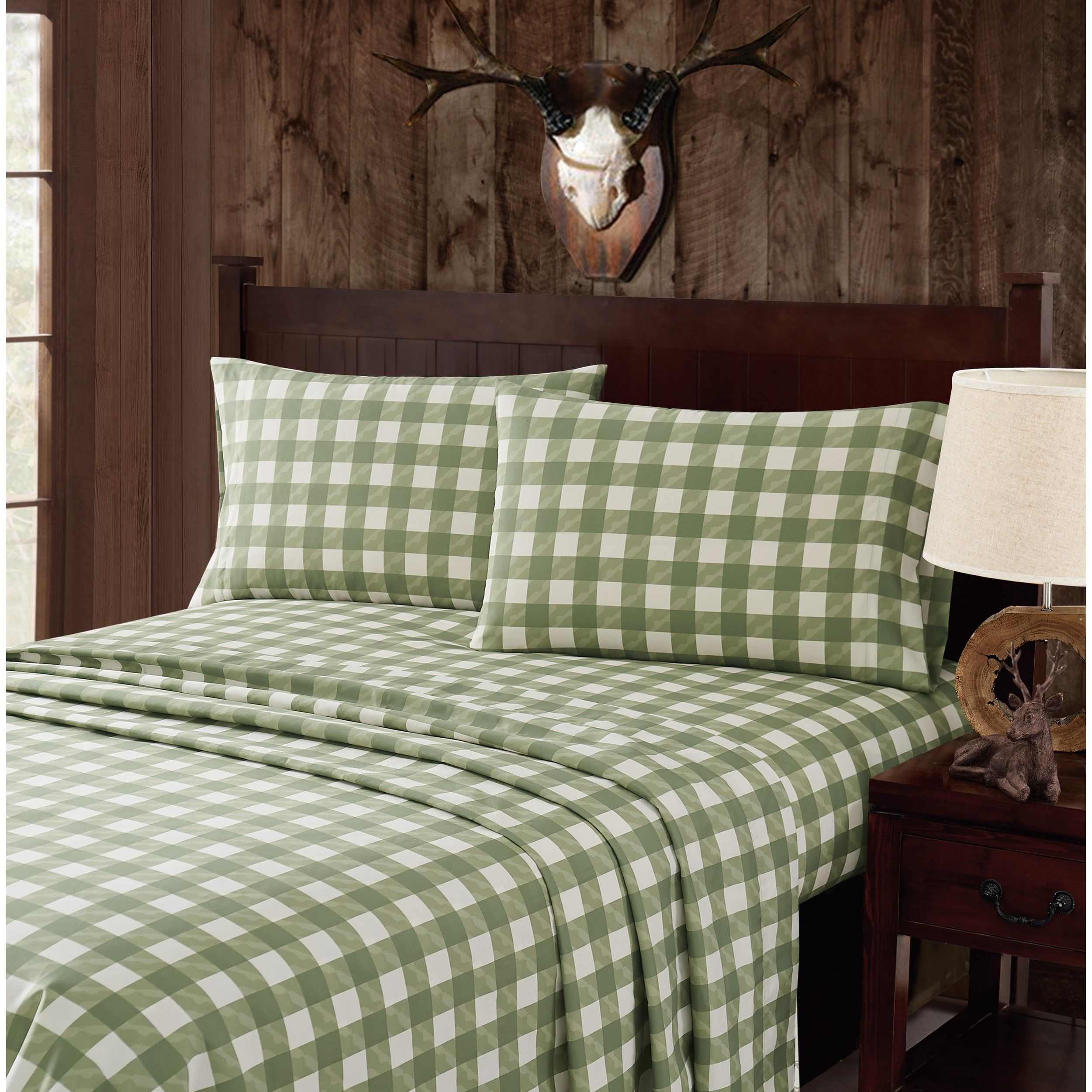 Mossy Oak Nativ Living Dawn Plaid Garment Wash Sheet Set - Full