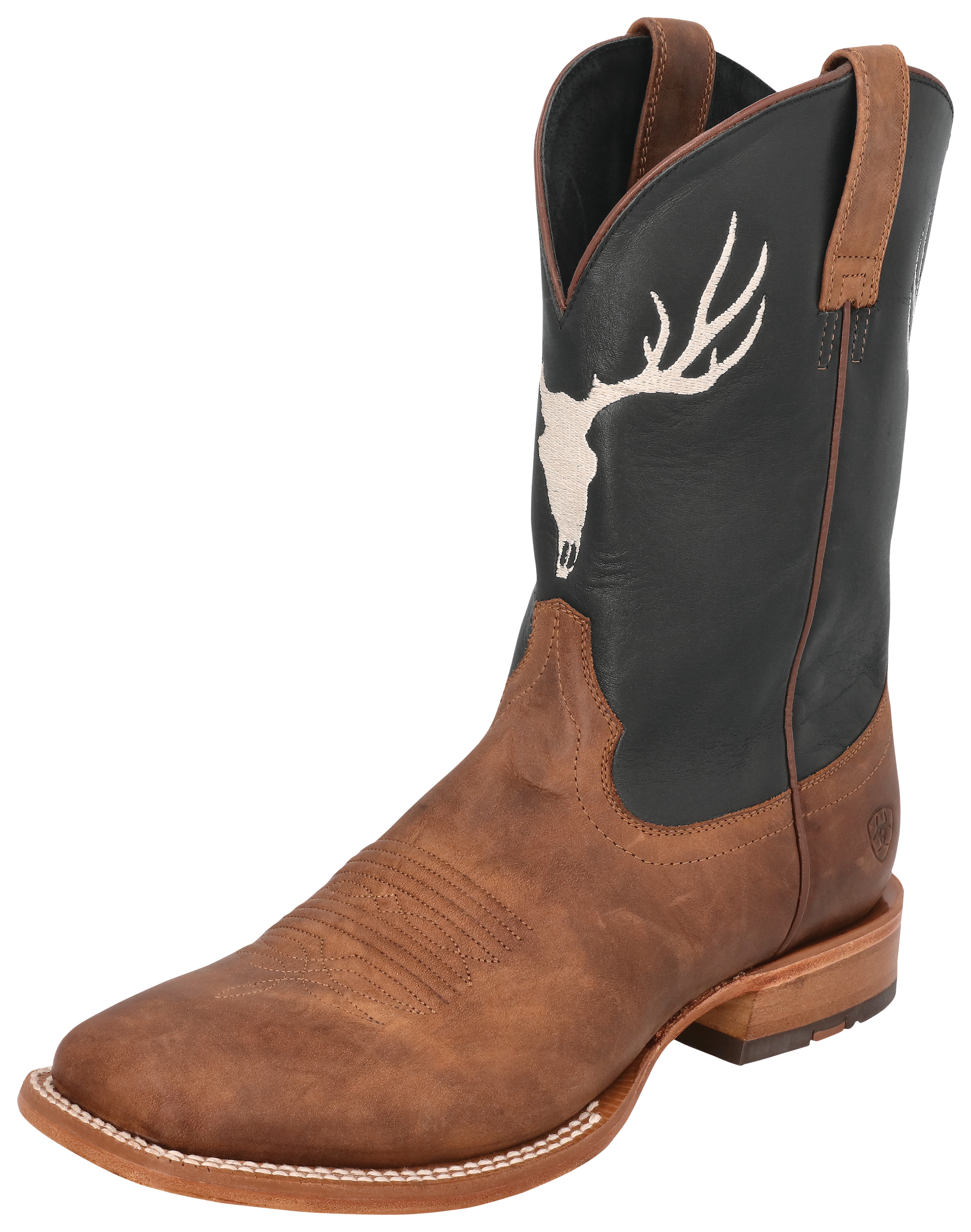 Ariat Crosshair Square Toe Western Boots for Men - Rifle Brown Ink - 10.5M - Ariat