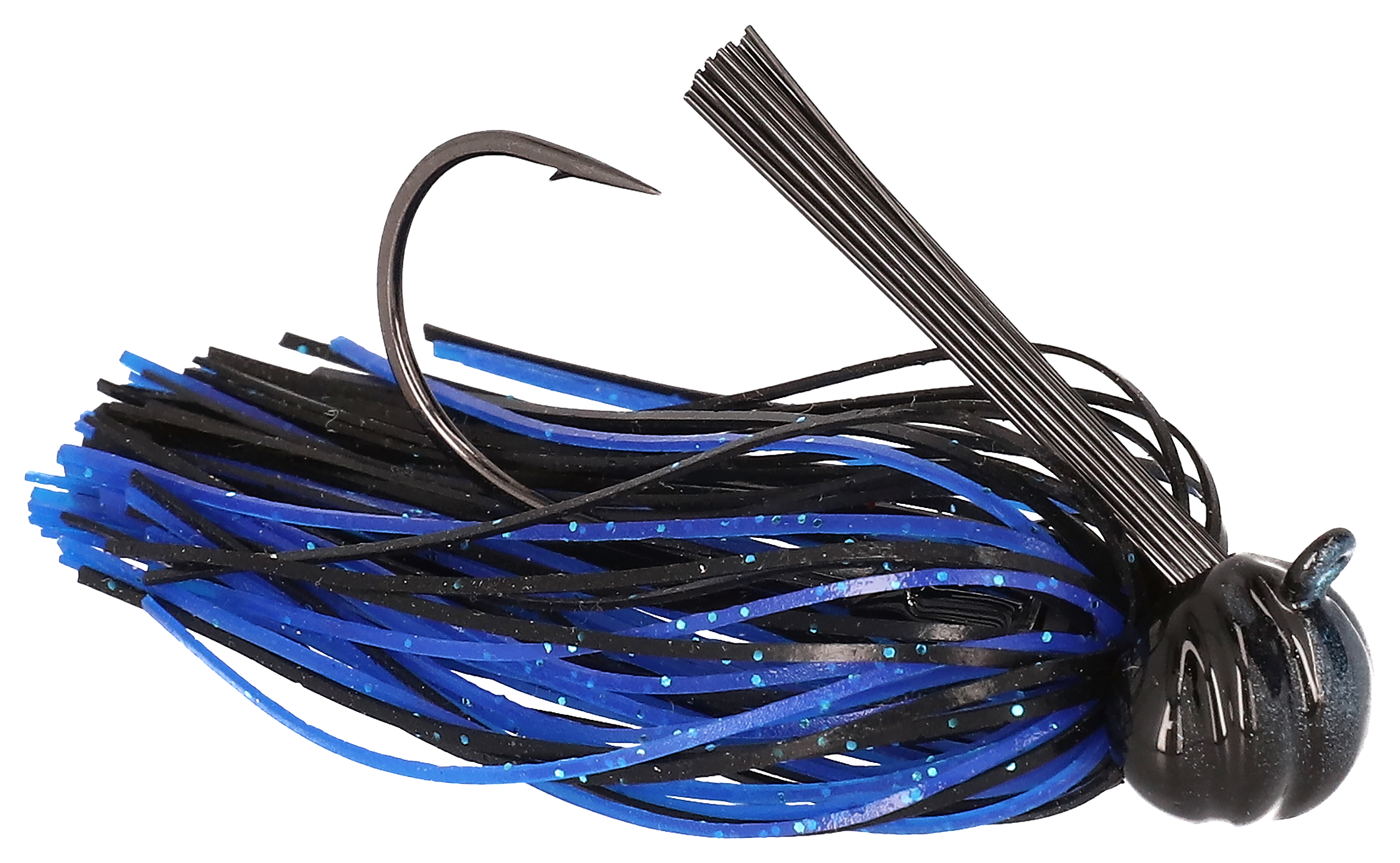 Greenfish Tackle Crawball Hand-Tied Silicone Skirt Jig - 1/2 oz. - Black/Bl