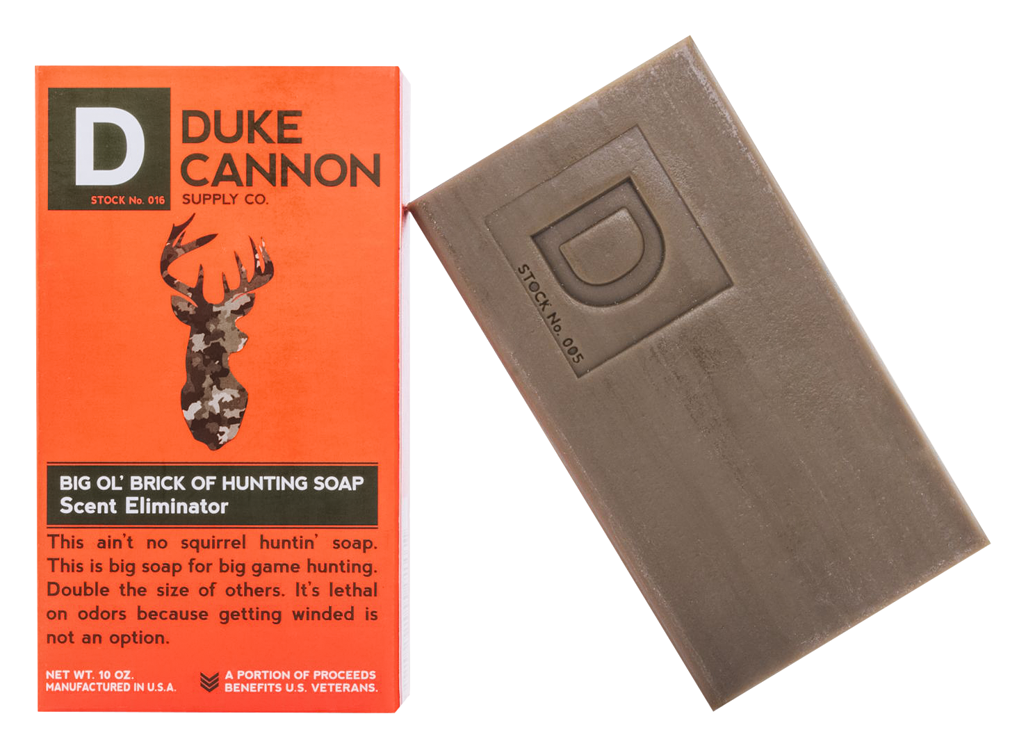 Duke Cannon Supply Co. Big Ol Brick of Scent Eliminator Hunting Soap Bar S