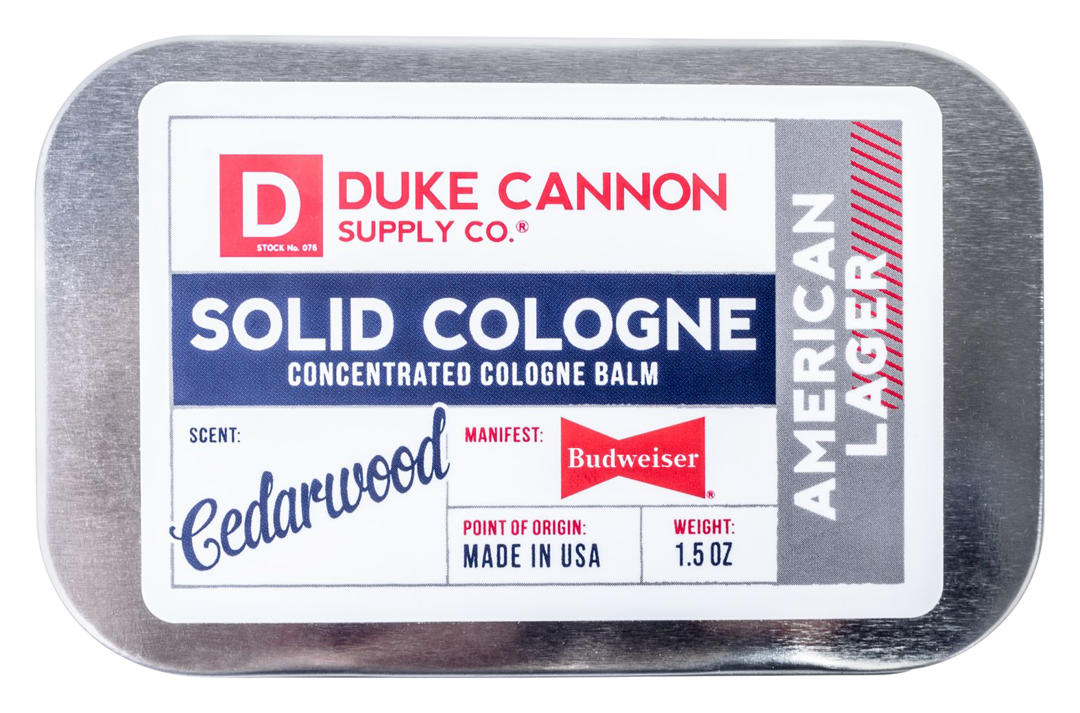 Duke Cannon Supply Co. Solid Cologne American Lager Concentrated Cologne Ba