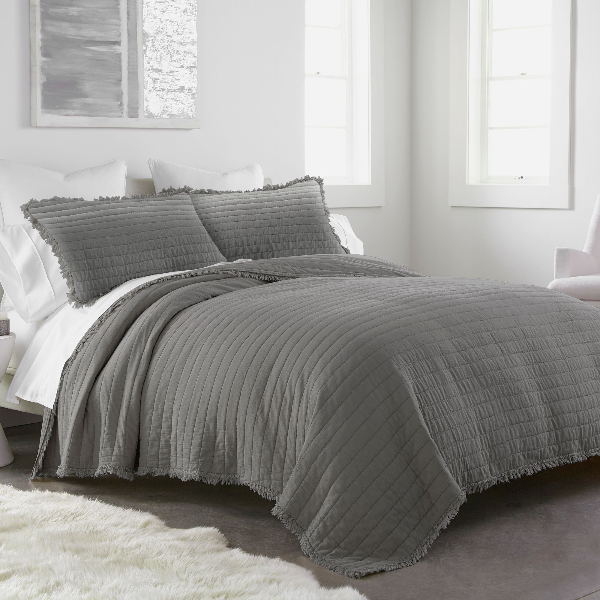 Donna Sharp Delano Bedding Collection Quilt Set - King - Grey