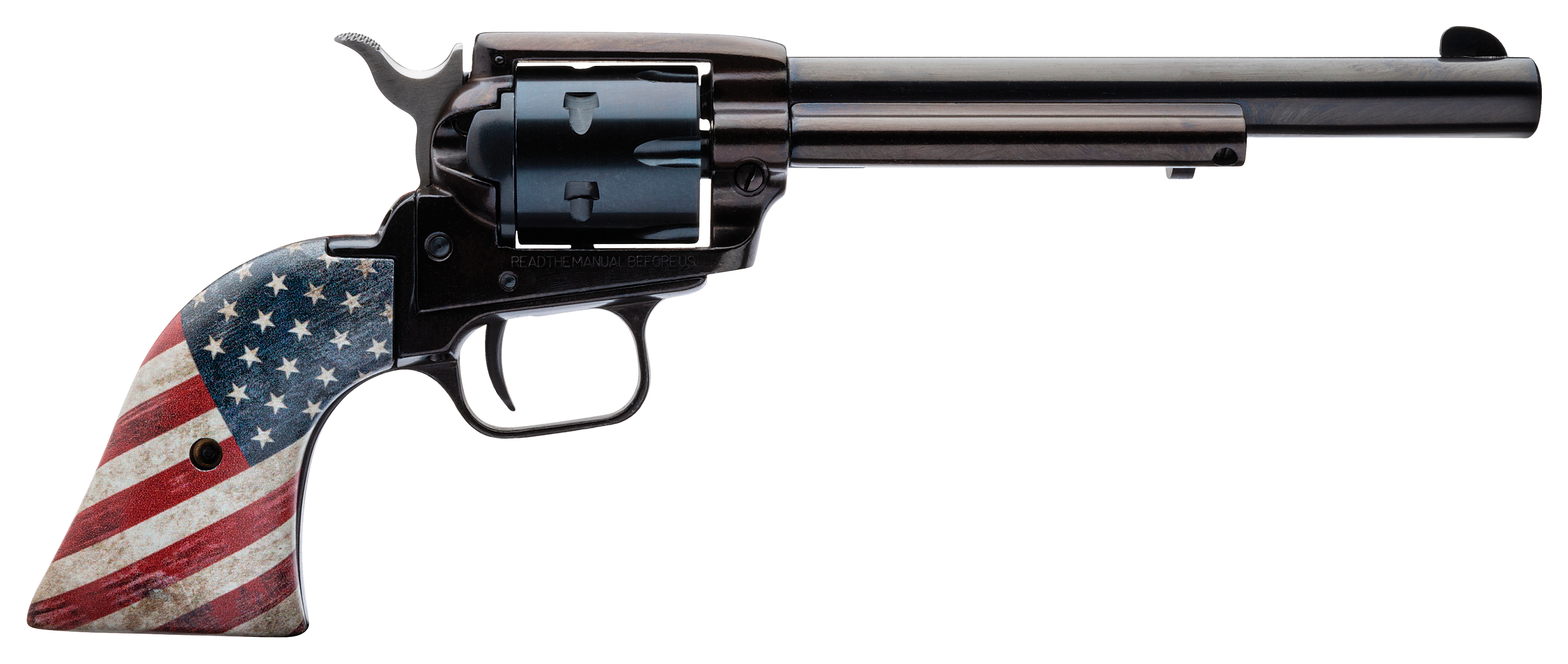 Heritage Rough Rider American Flag SingleAction Revolver  22 LR  65  Ambidextrous  Black Oxide  RedWhiteBlue