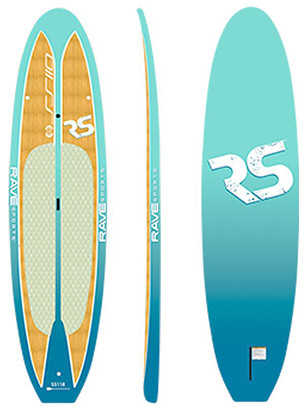 RAVE Sports Shoreline Caribbean Series SS110 SUP Stand-Up Paddleboard - Car
