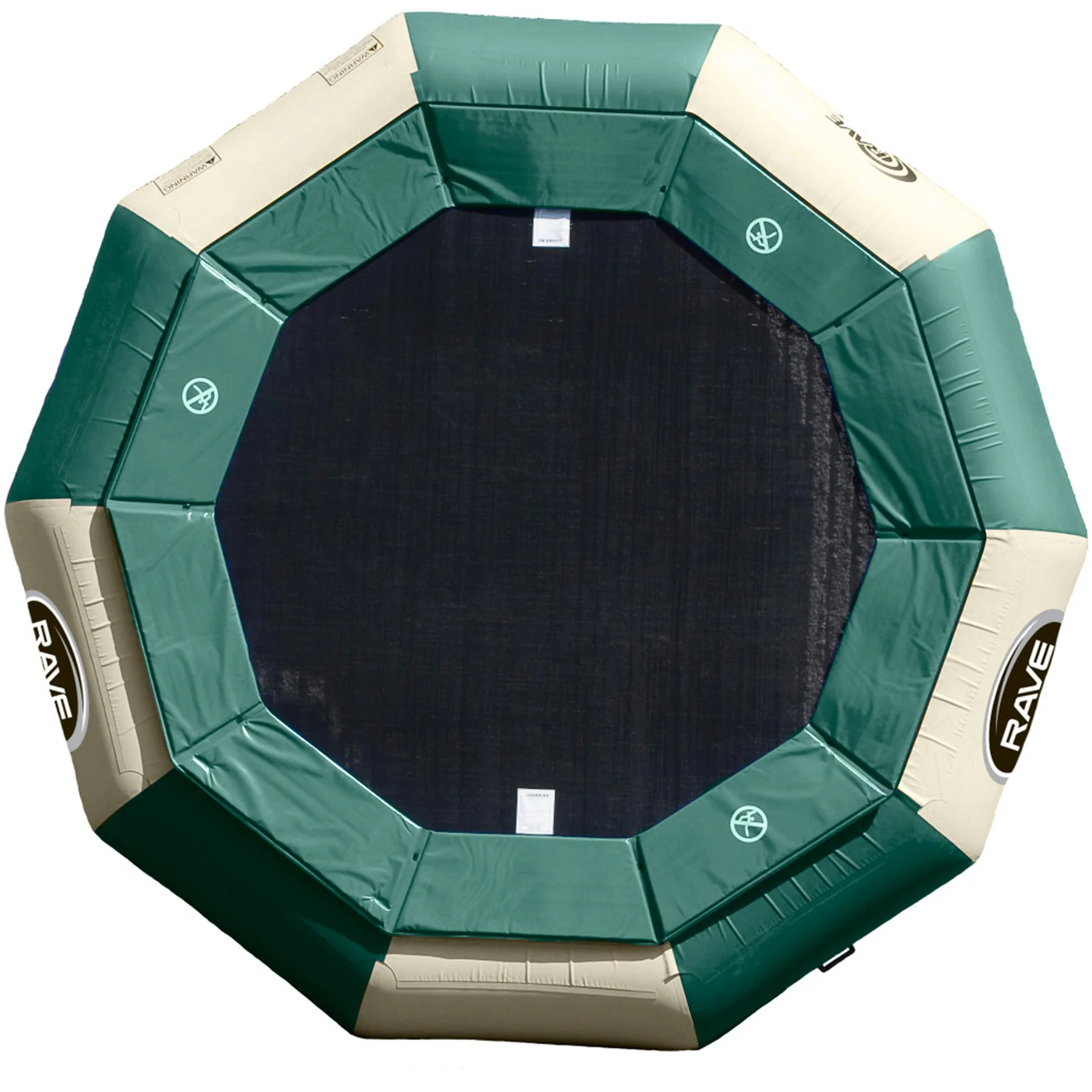 RAVE Sports Aqua Jump Eclipse 120 Water Trampoline - Green/Tan
