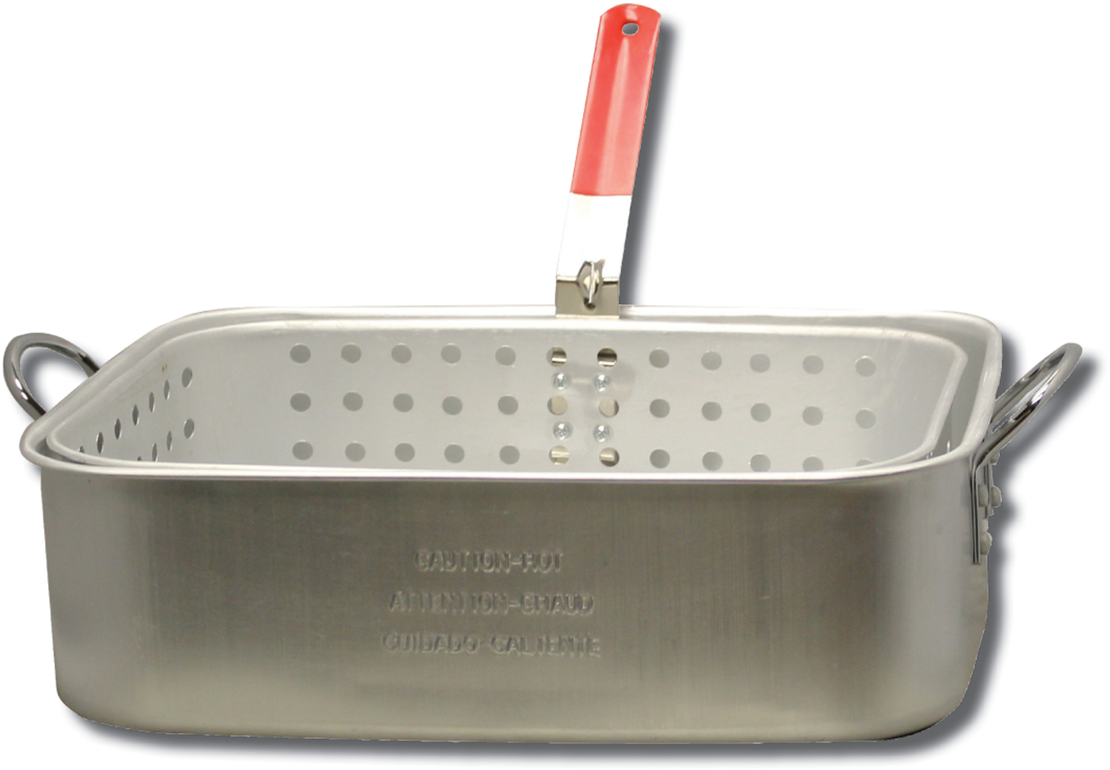 Image of King Kooker 15-Quart Aluminum Rectangular Fry Pan with Basket