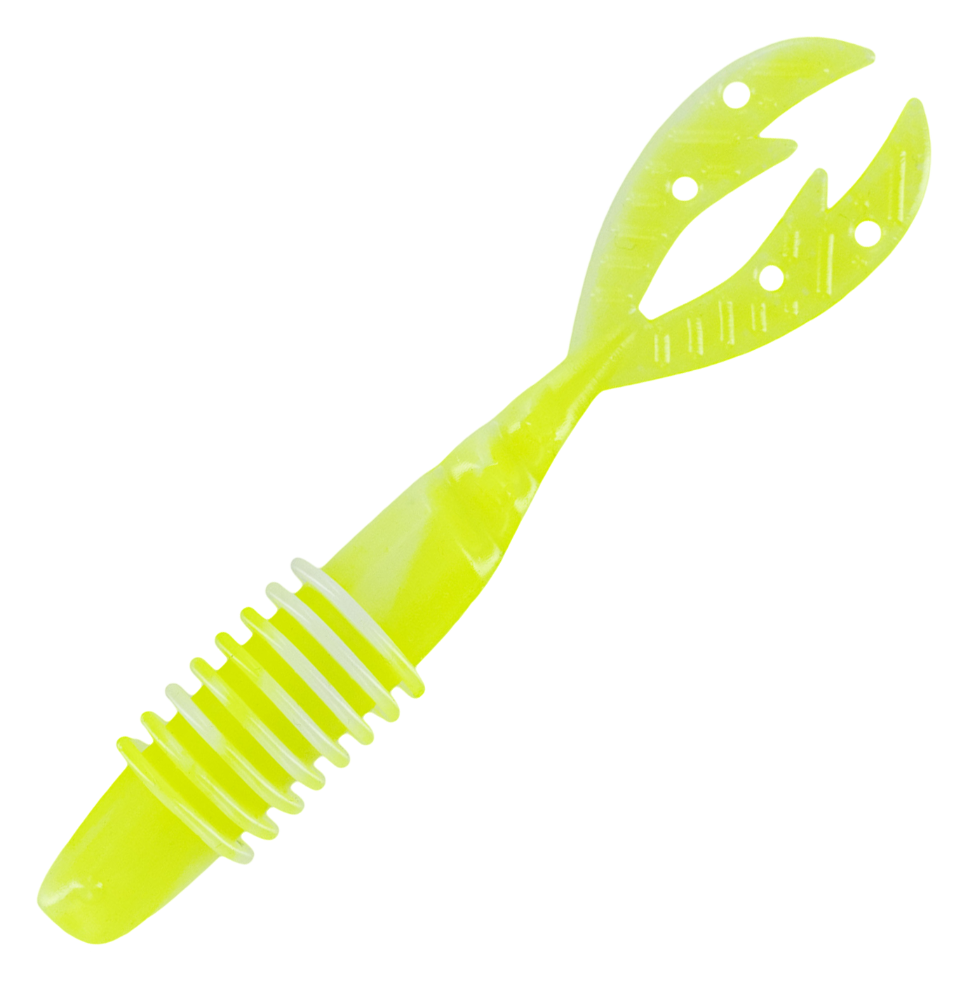 Image of Big Bite Baits Kamikaze Swimon Swimbait - 4-1/4″ - Chartreuse/White Swirl