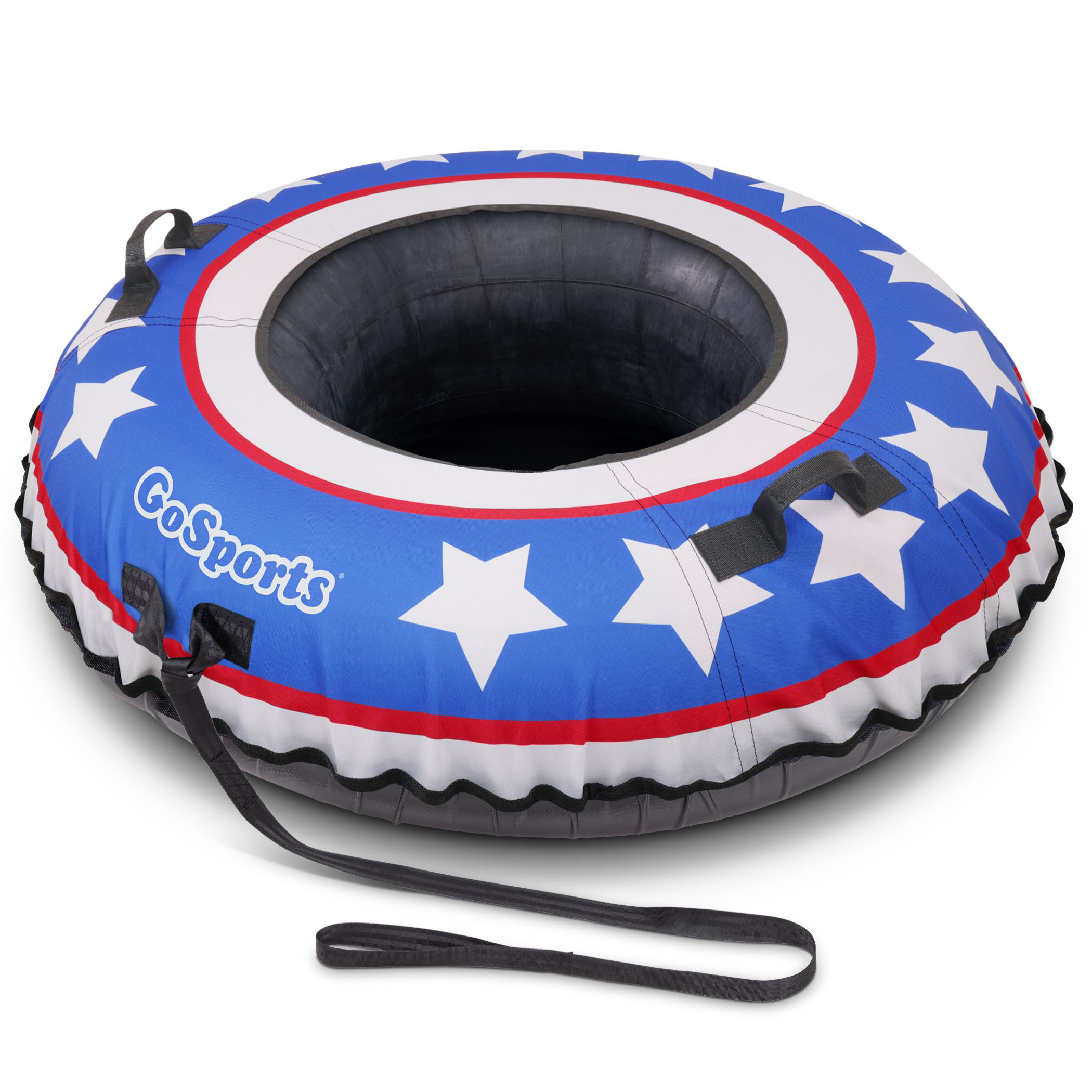 GoSports Heavy-Duty Winter Snow Tube with Canvas Cover - Stars &Stripes