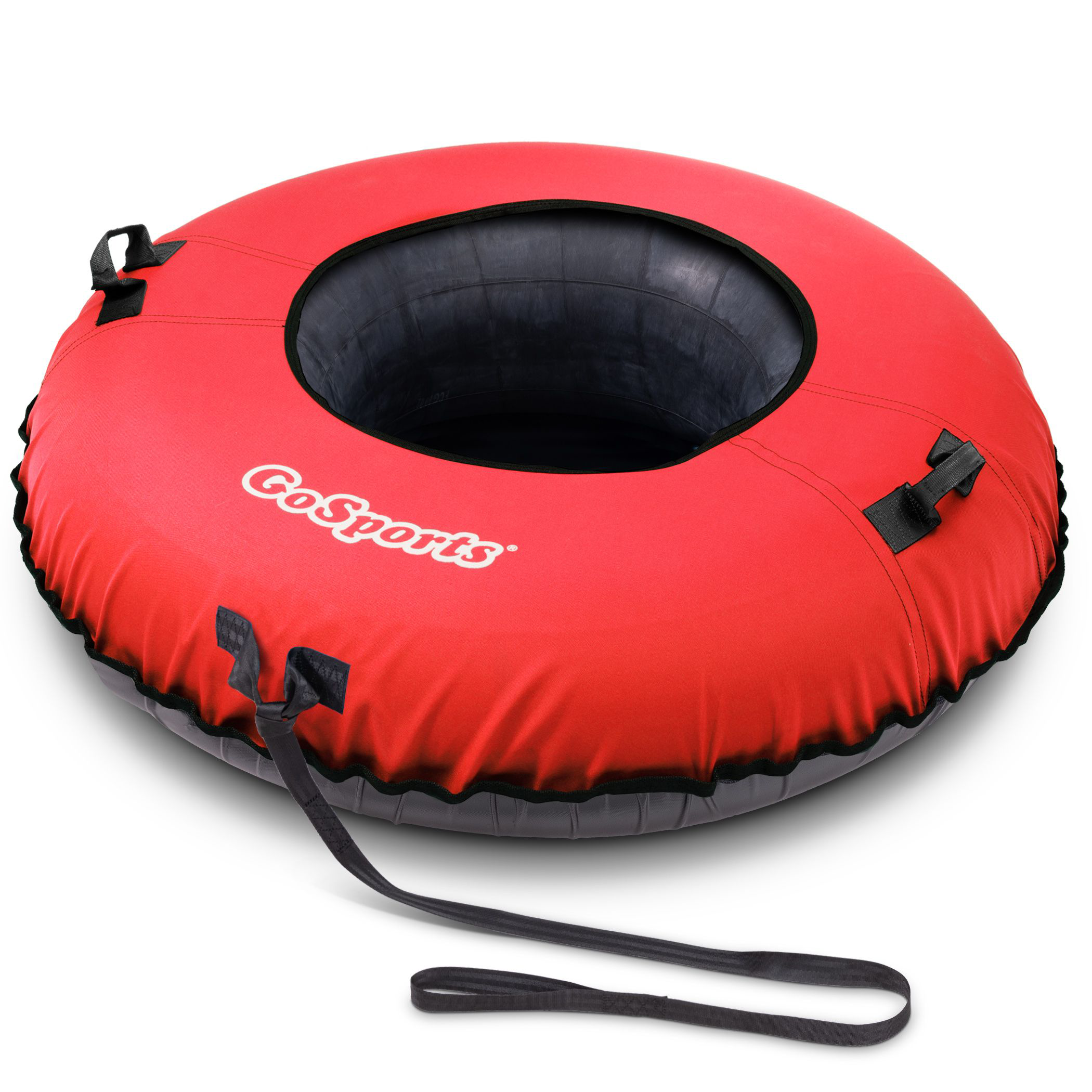 GoSports Heavy-Duty Winter Snow Tube with Canvas Cover - Red
