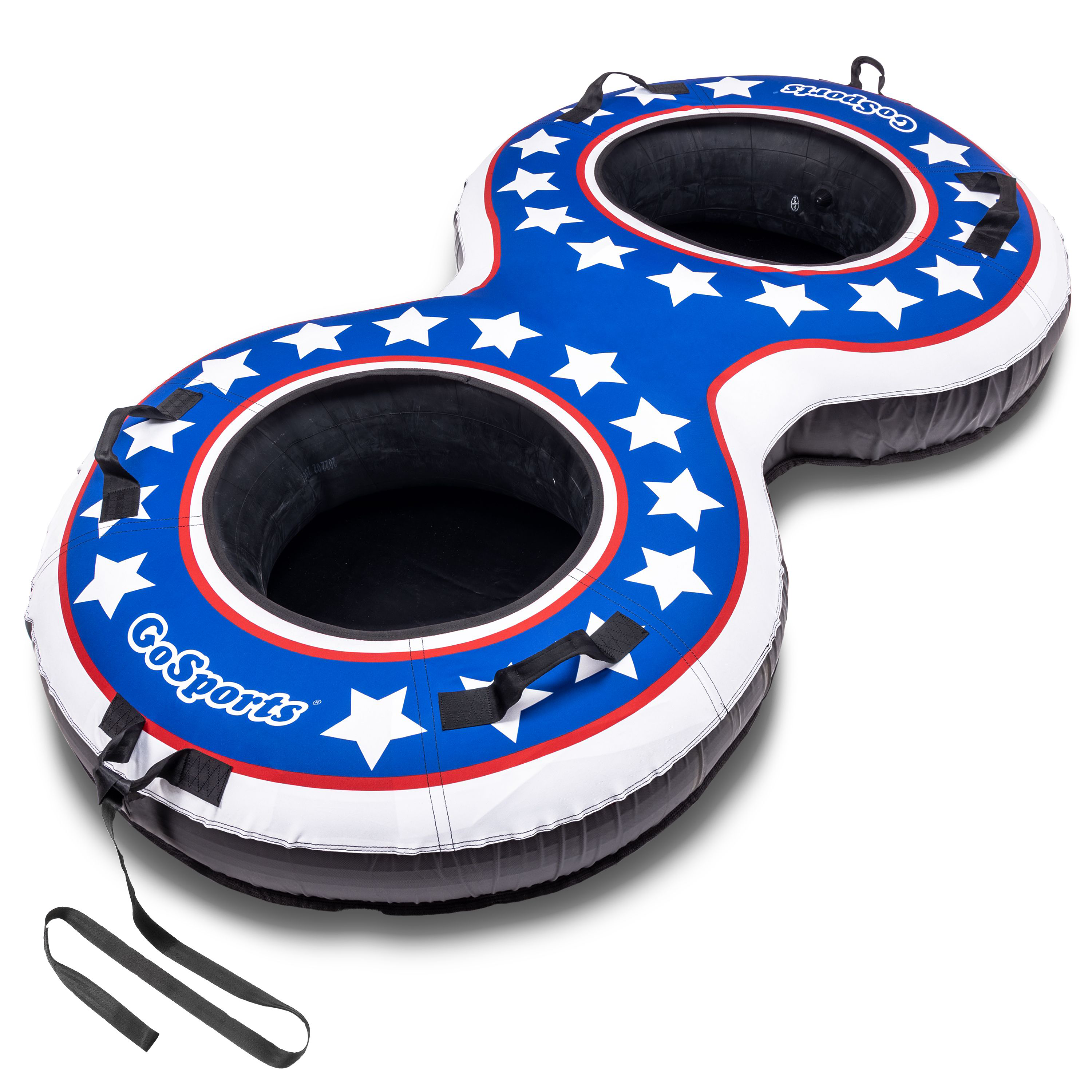 GoSports Heavy-Duty 2-Person Winter Snow Tube with Canvas Cover - Stars &St