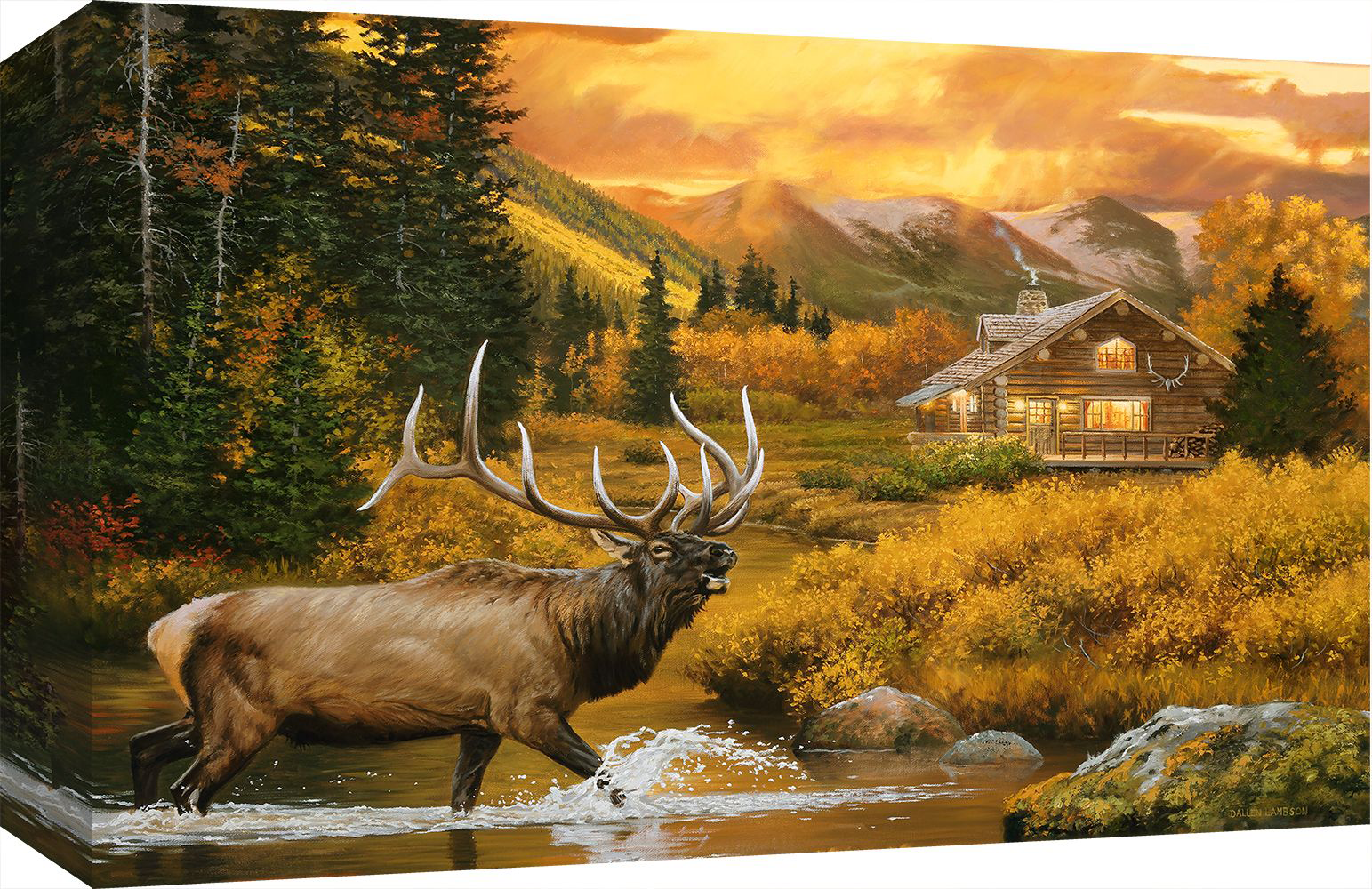 Image of Rocky Mountain Publishing Golden Hour Canvas Giclee by Dallen Lambson - 23″H x 16″W x 2″D