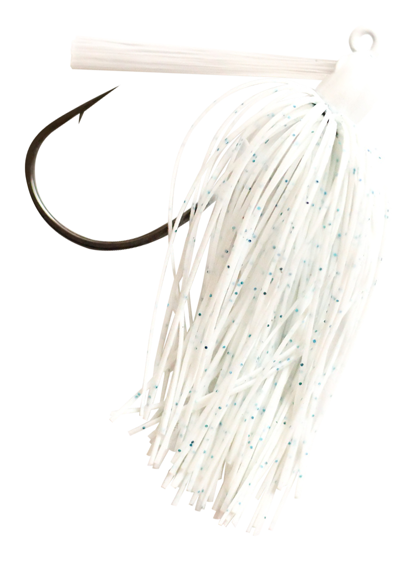 Queen Tackle Tungsten Swim Jig - White Blue Special - 1/2 oz.
