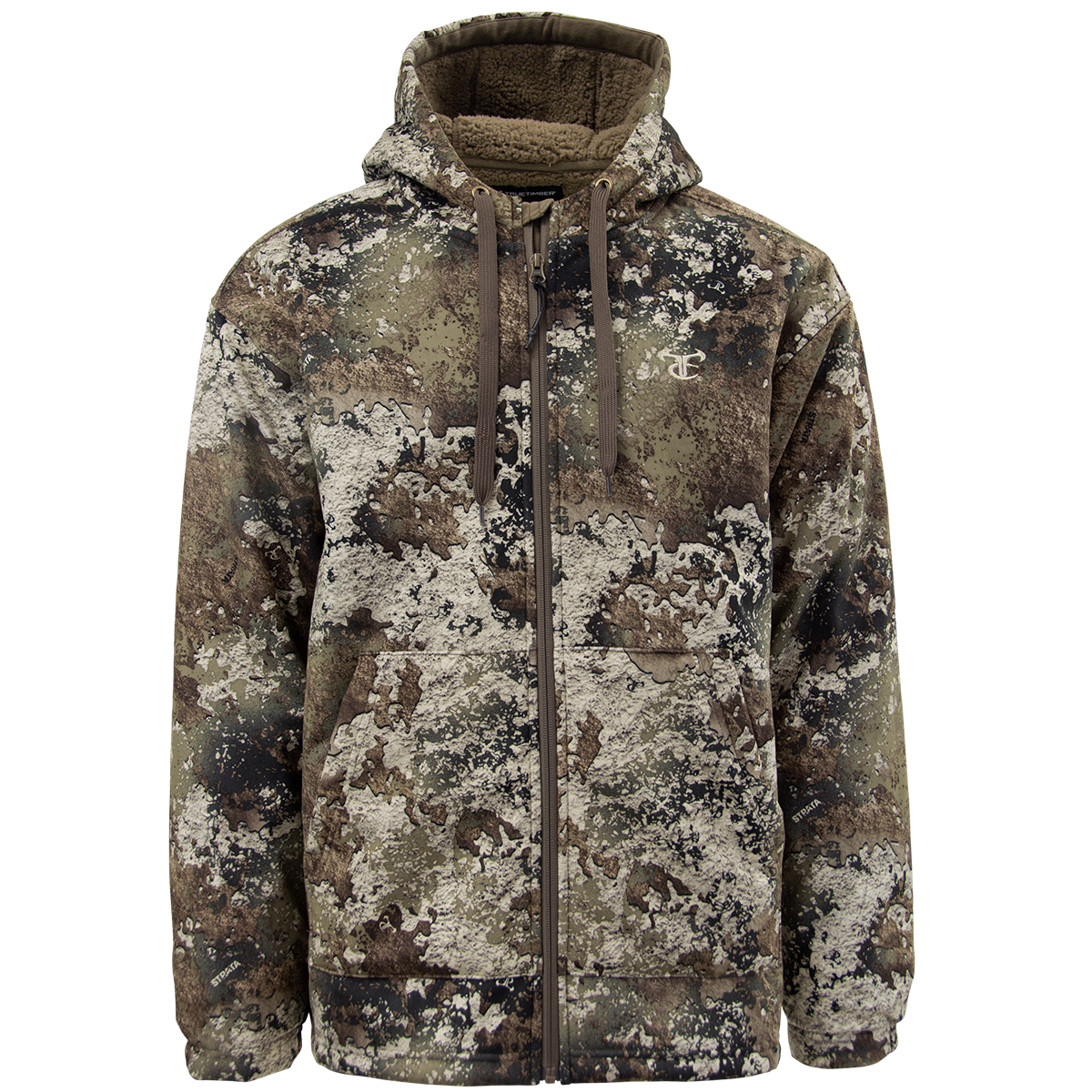 TrueTimber TrueSuede High-Pile BowKnife Long-Sleeve Hoodie for Men - TrueTimber Strata - L - TrueTimber