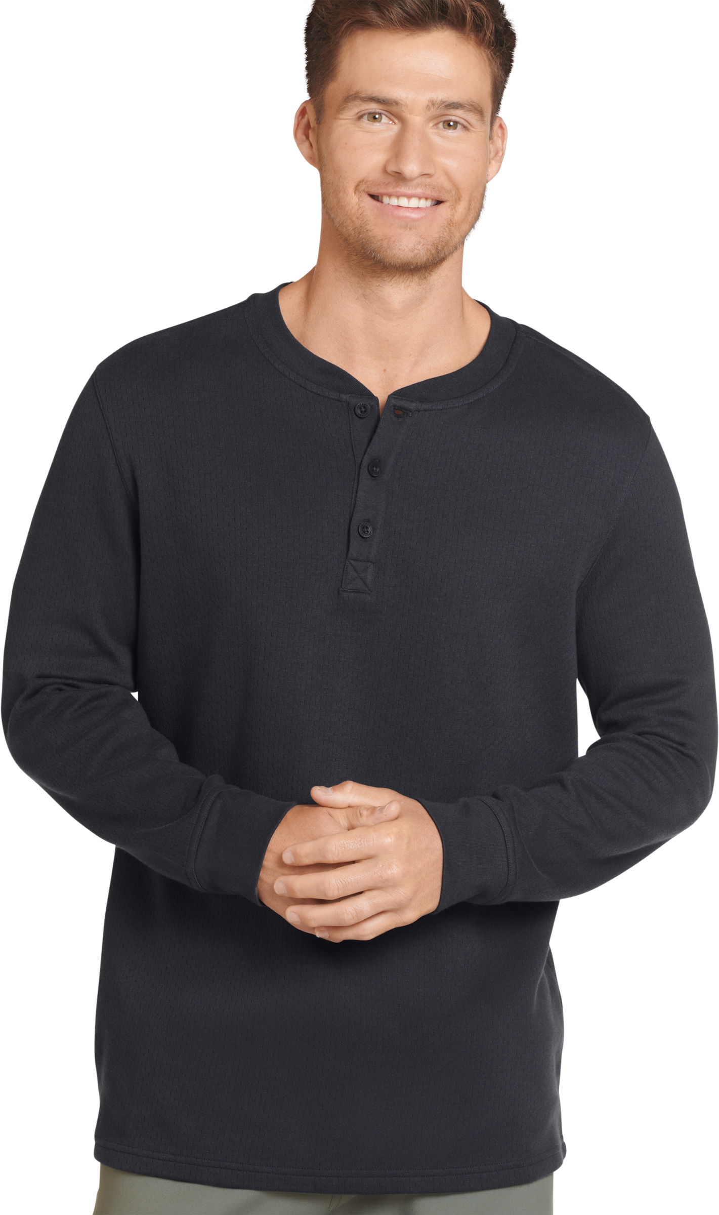 Jockey Outdoors Long-Sleeve Henley for Men - Dark Night Blue - M