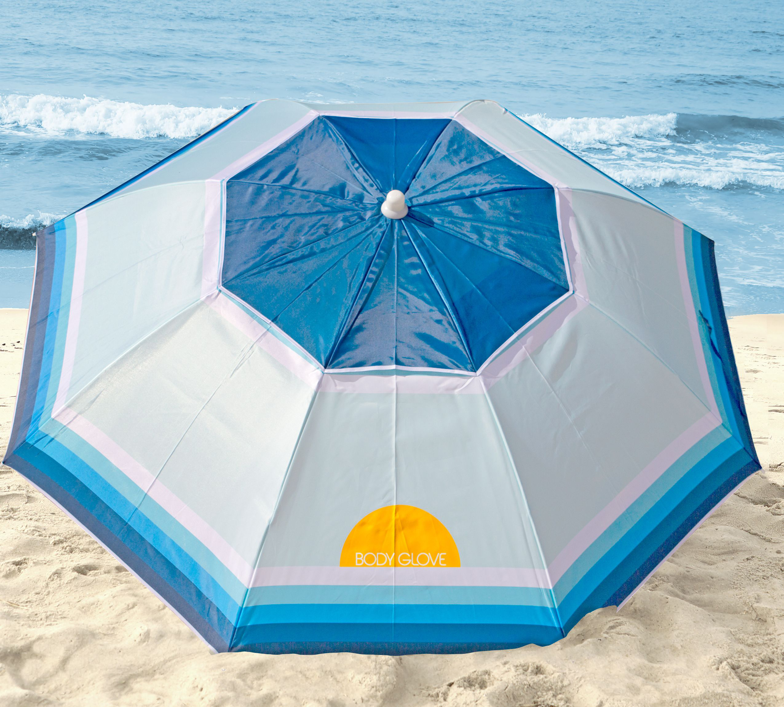 Body Glove Beach Umbrella - Sunrise Stripe