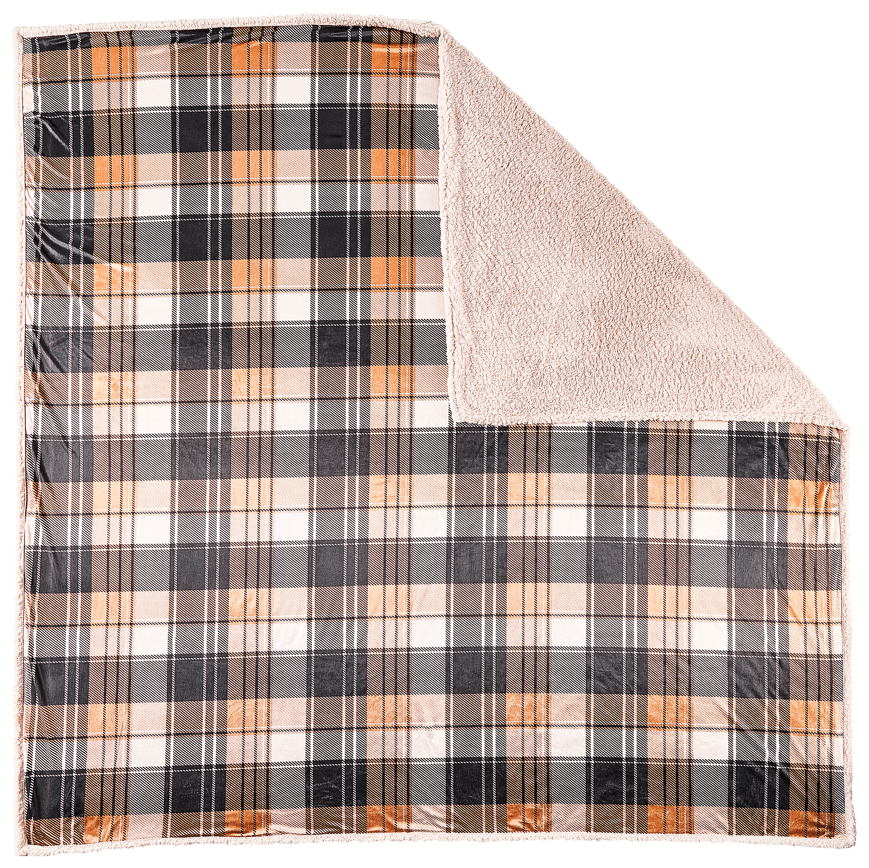 Image of White River Home Giant Berber Throw Blanket - Tan Plaid