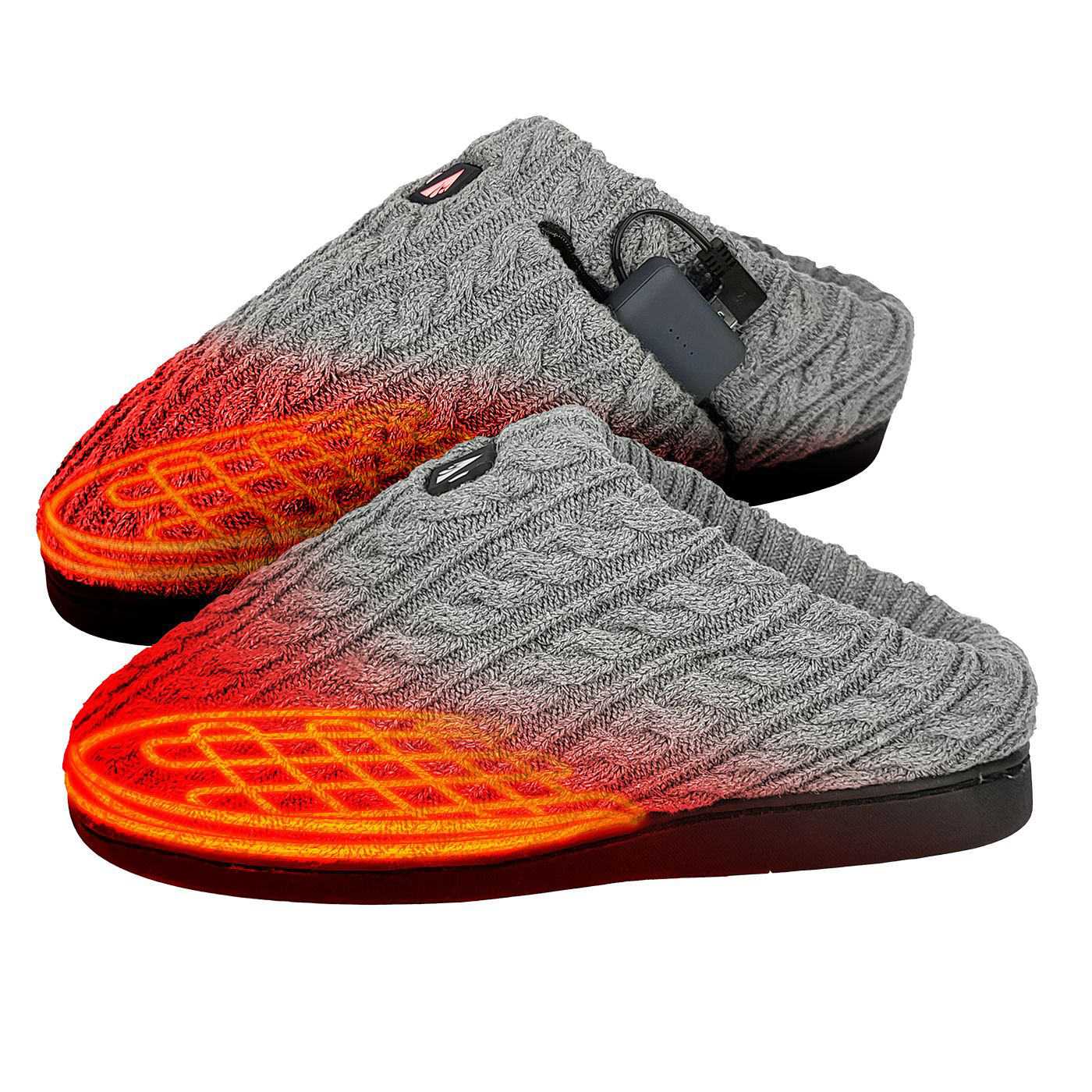 ActionHeat ActionHeat 5V Cable-Knit Heated Slippers for Men - Grey - $149.99 at Cabela's Program