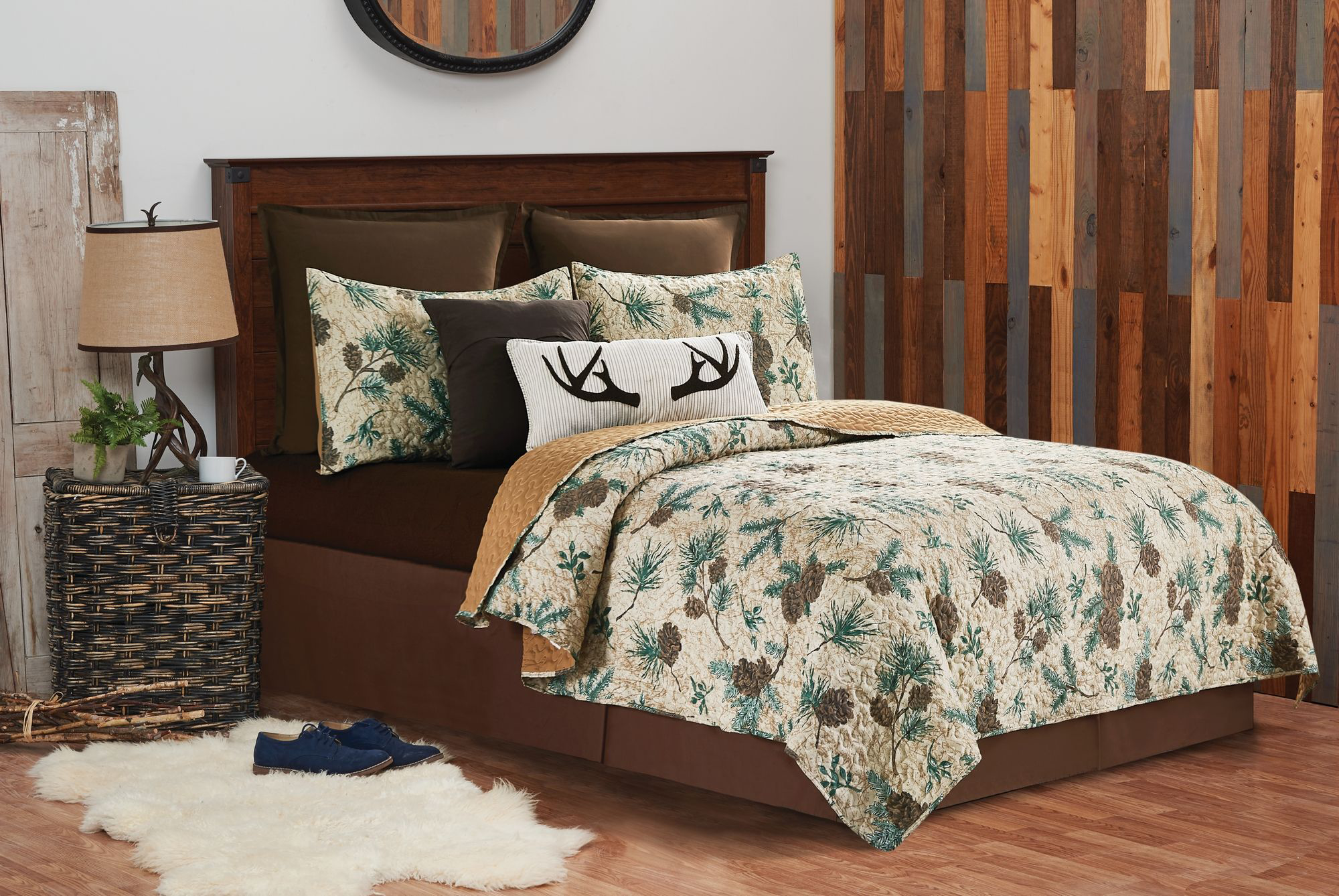 Image of C&ampF Home Rustic Pinecone Bedding Collection Quilt Set - Twin