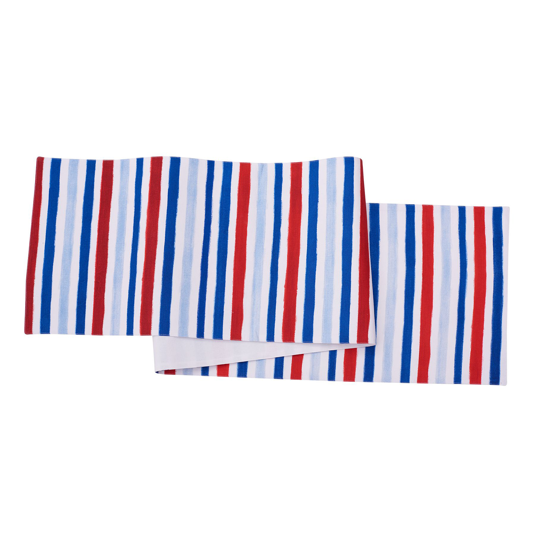 Image of C&ampF Home Watercolor Patriotic Striped Table Runner