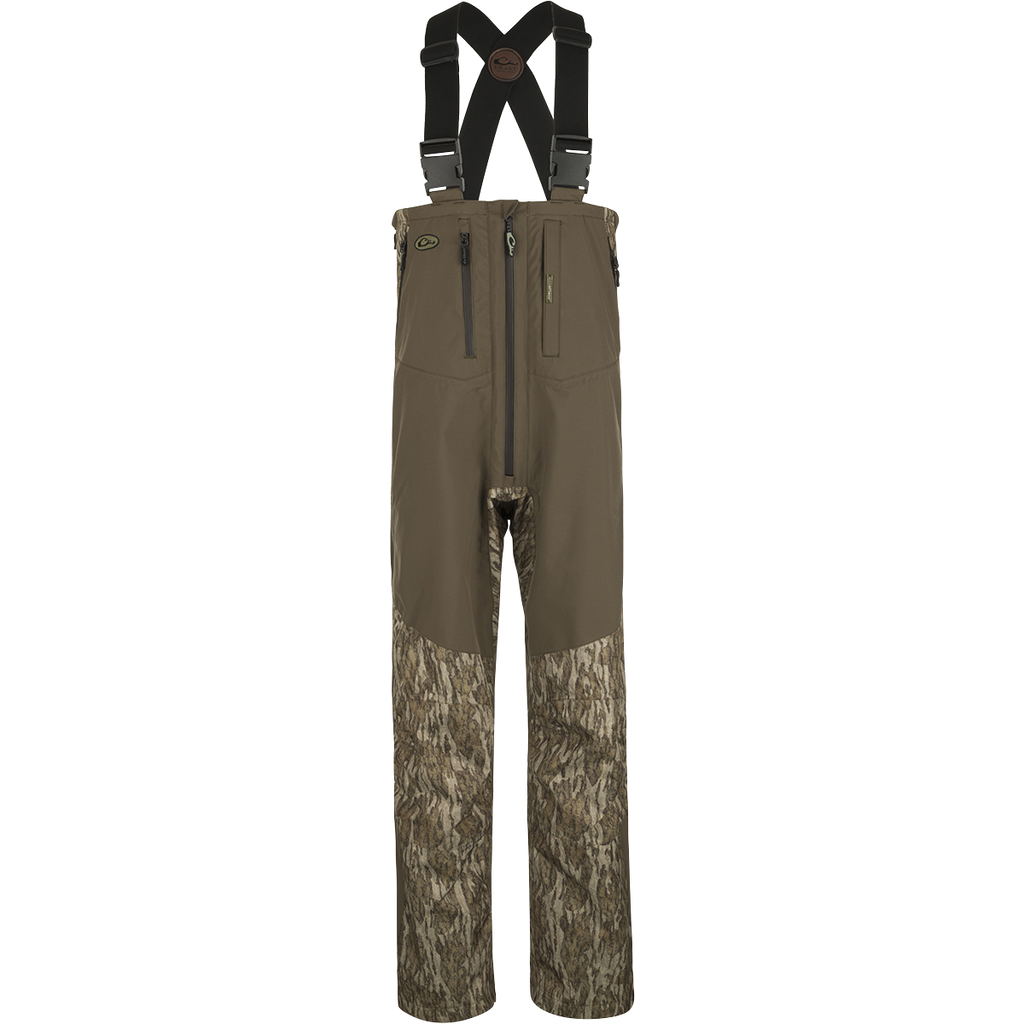 Drake Waterfowl EST Guardian Elite Pro Ultra-Lite 3-Layer Waterproof Bibs for Men - Mossy Oak Bottomland - 3XL