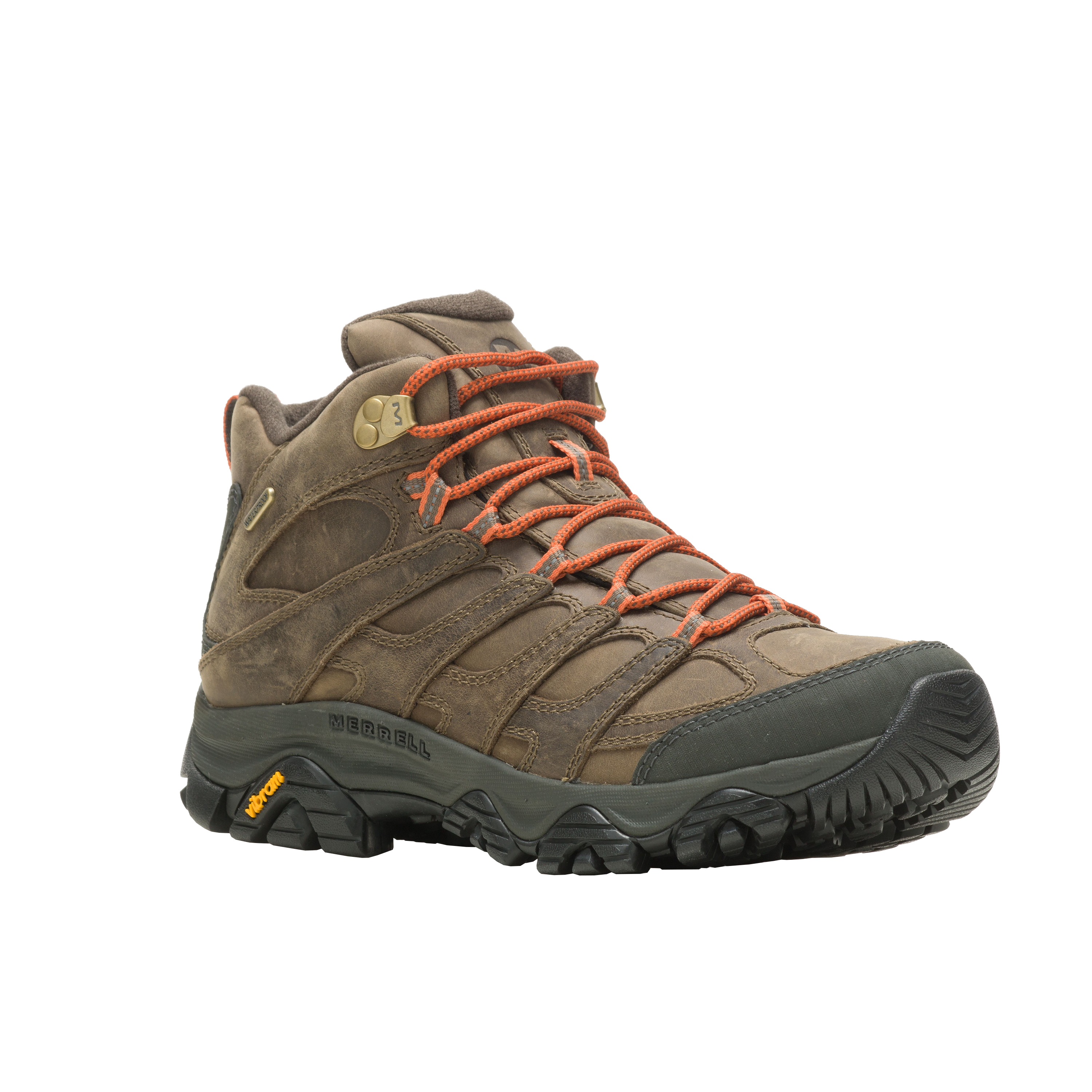 Image of Merrell Moab 3 Prime Waterproof Hiking Boots for Men - Canteen - 9.5W