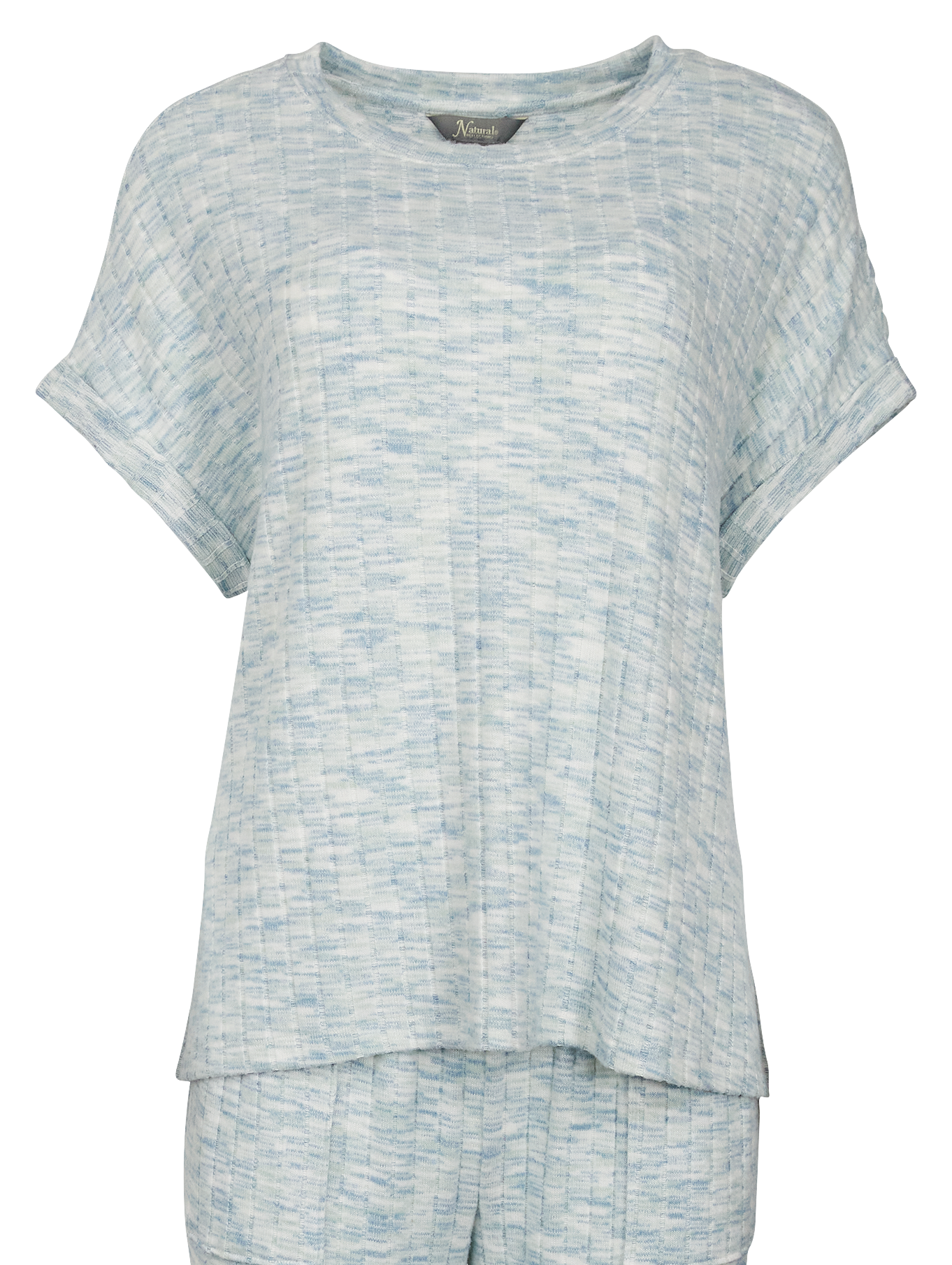 Natural Reflections Space Dye Short-Sleeve Tee - Blue Green Multi - L