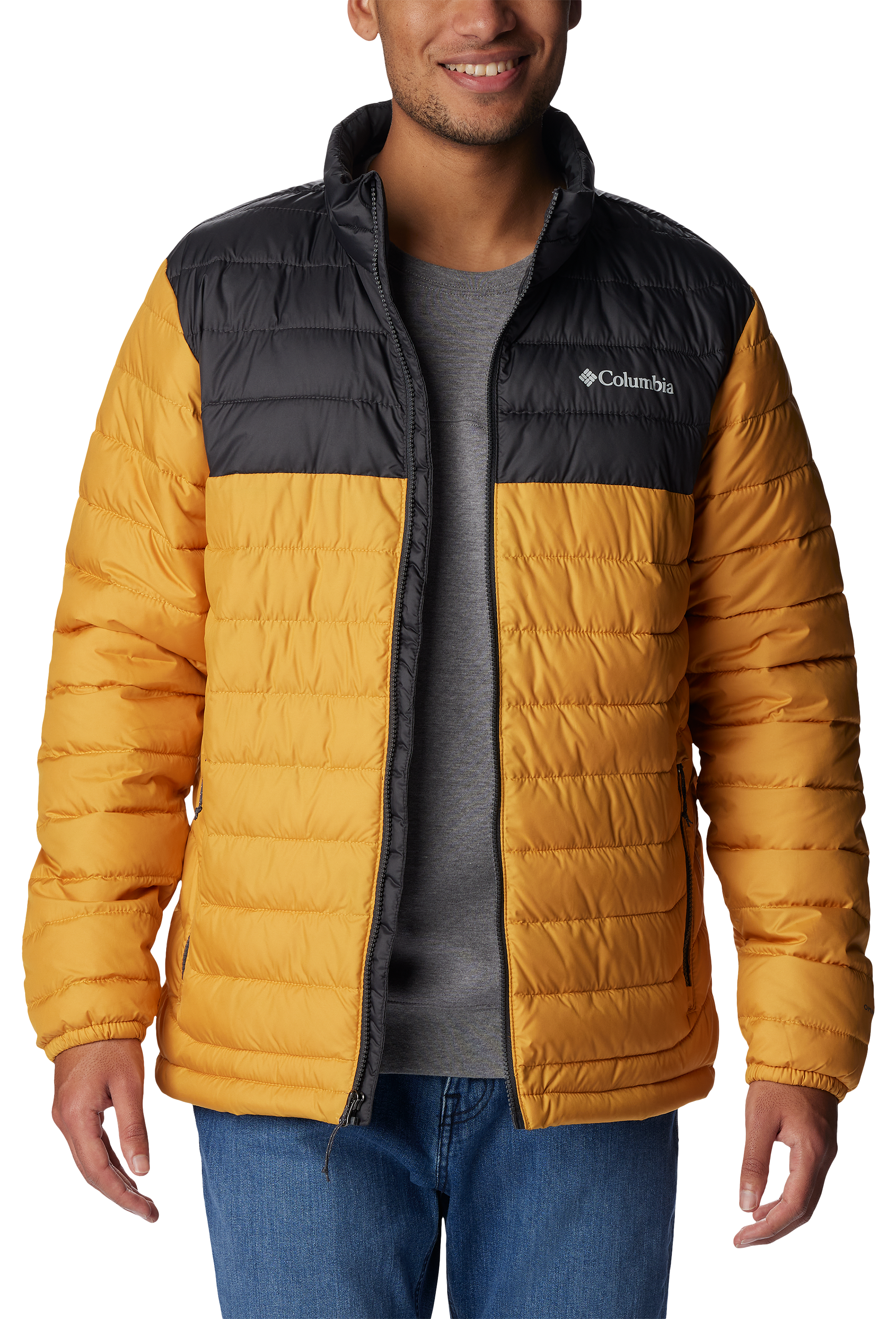 Image of Columbia Powder Lite Jacket for Men - Raw Honey/Shark - 2XL