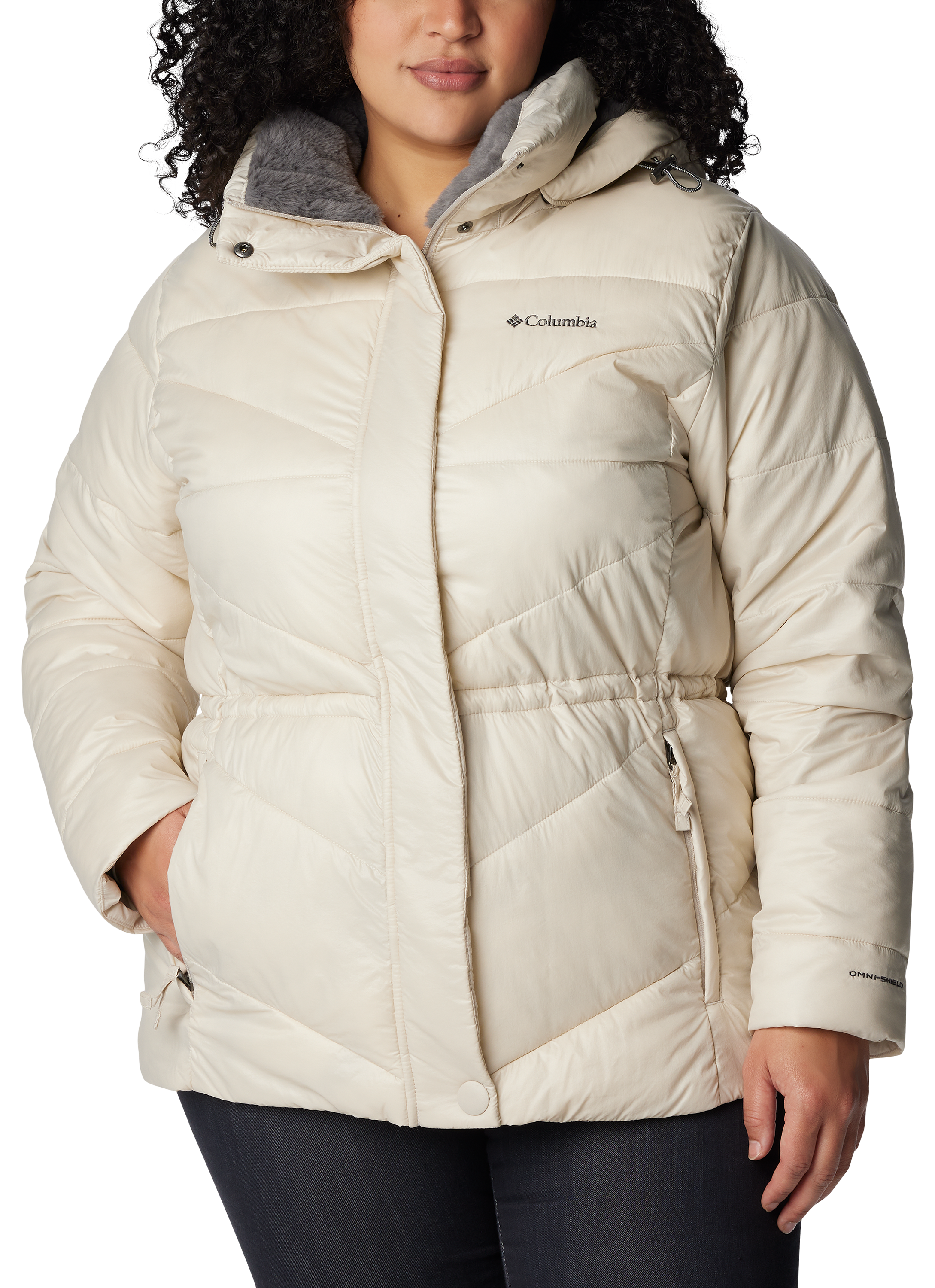 Image of Columbia Peak to Park II Insulated Hooded Jacket for Ladies - Dark Stone Gunmetal - 2X