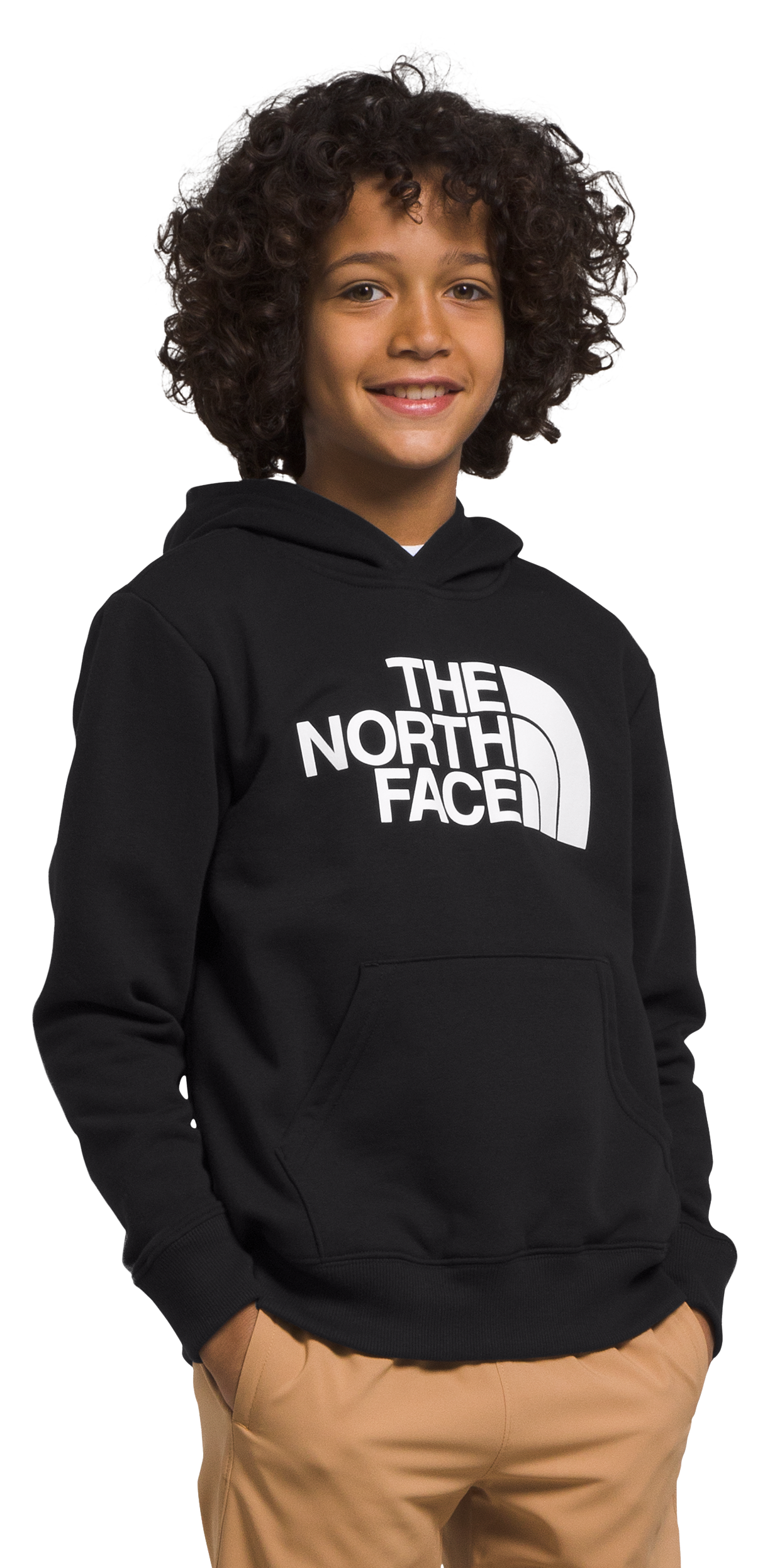 Image of The North Face Camp Fleece Midweight Long-Sleeve Hoodie for Boys - TNF Black/TNF White - XL
