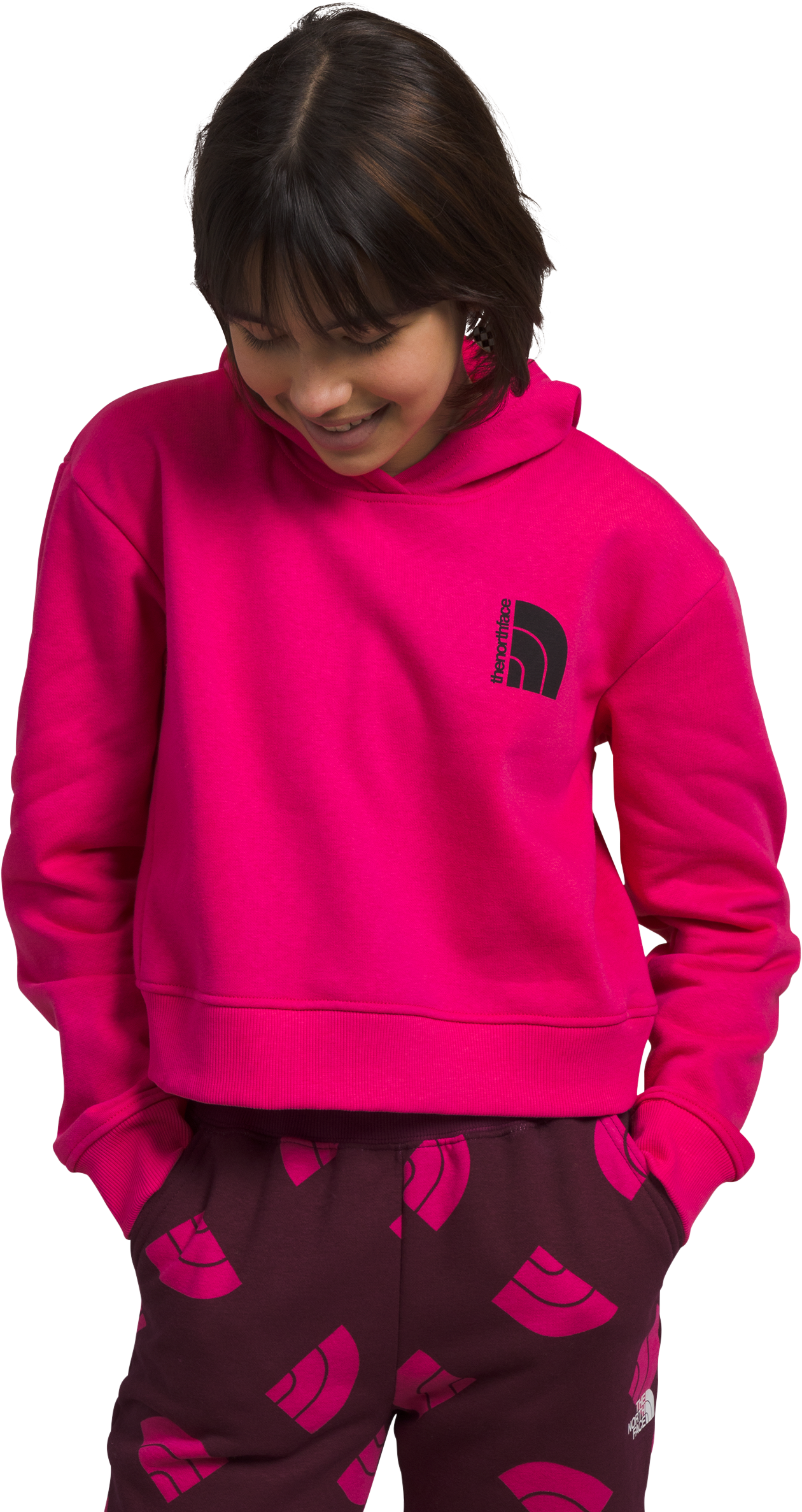 Image of The North Face Camp Fleece Pullover Long-Sleeve Hoodie for Girls - Mr. Pink - S