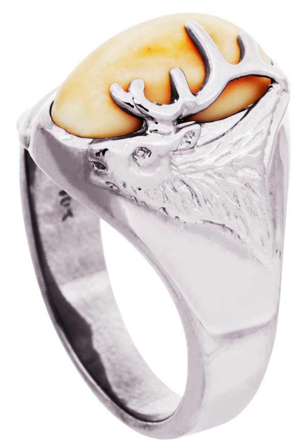 Frontier Collection Womens Sterling Silver Elk Head Ring