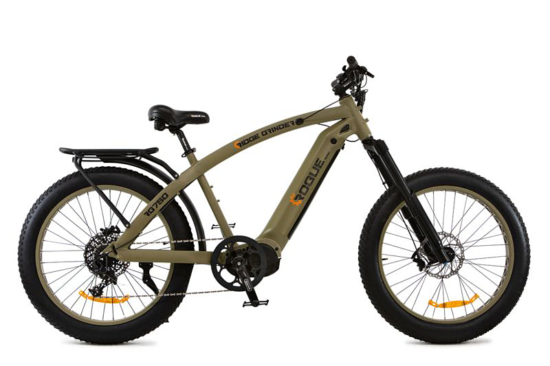 Rogue Ridge RG750 750W Electric Fat Tire Bike - OD Green