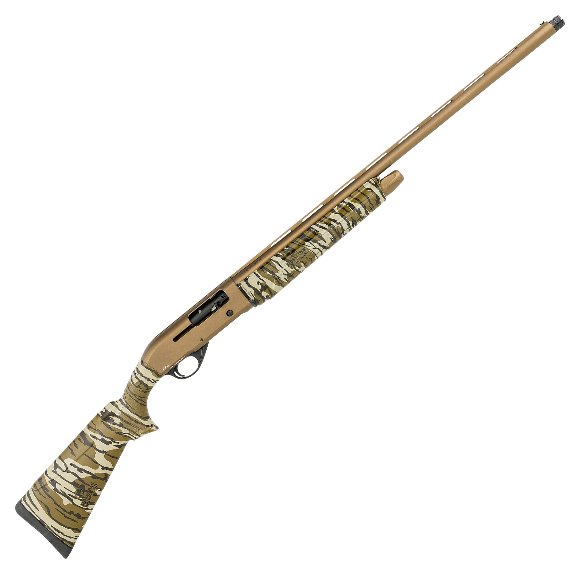Pointer Field Tek 4 SemiAuto Shotgun  12 Gauge  Midnight Bronze Cerakote  Mossy Oak Bottomland