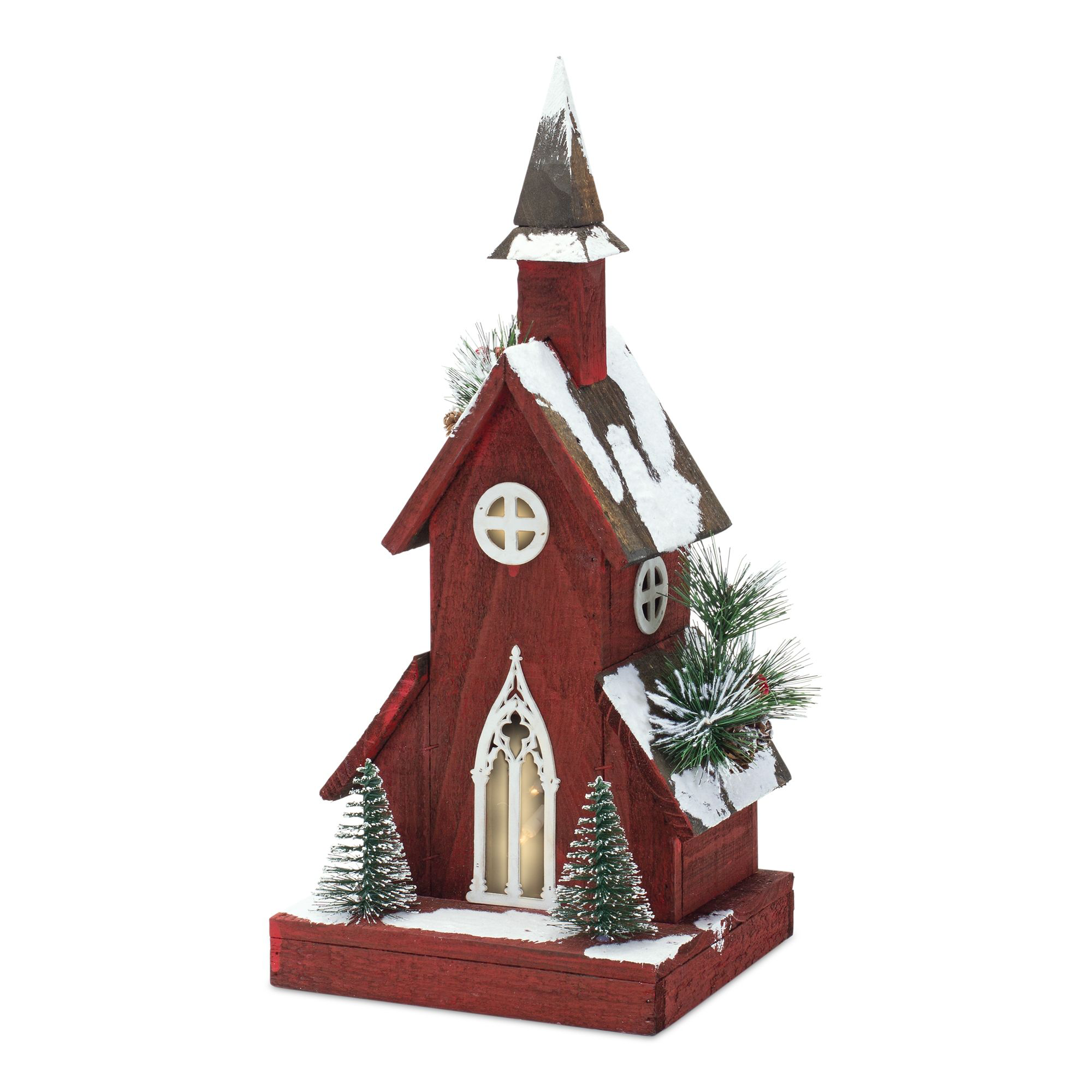 Melrose International Wooden Church Tabletop Decor