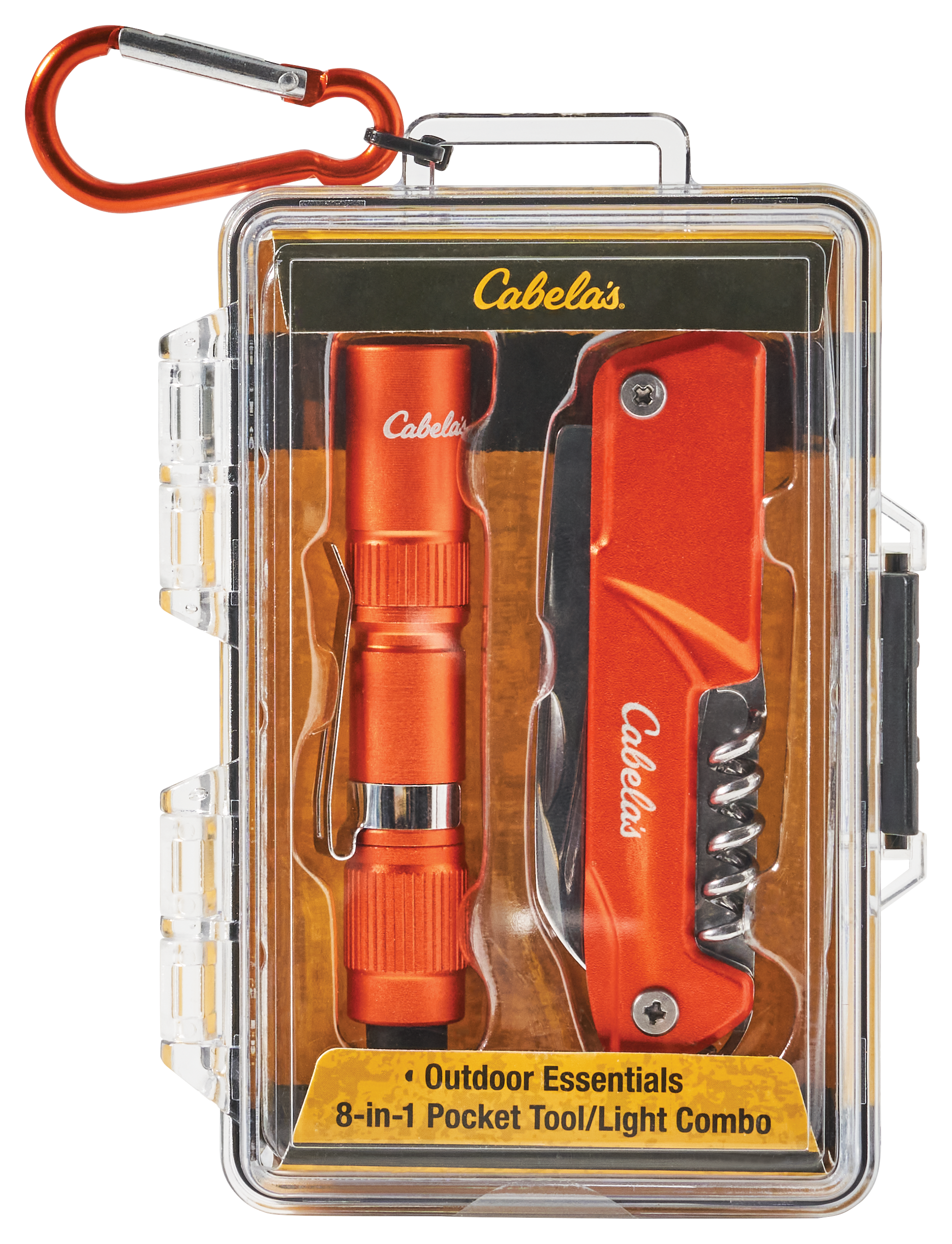 Cabela's 8-in-1 Pocket Tool and Light Combo - Orange - Cabela's