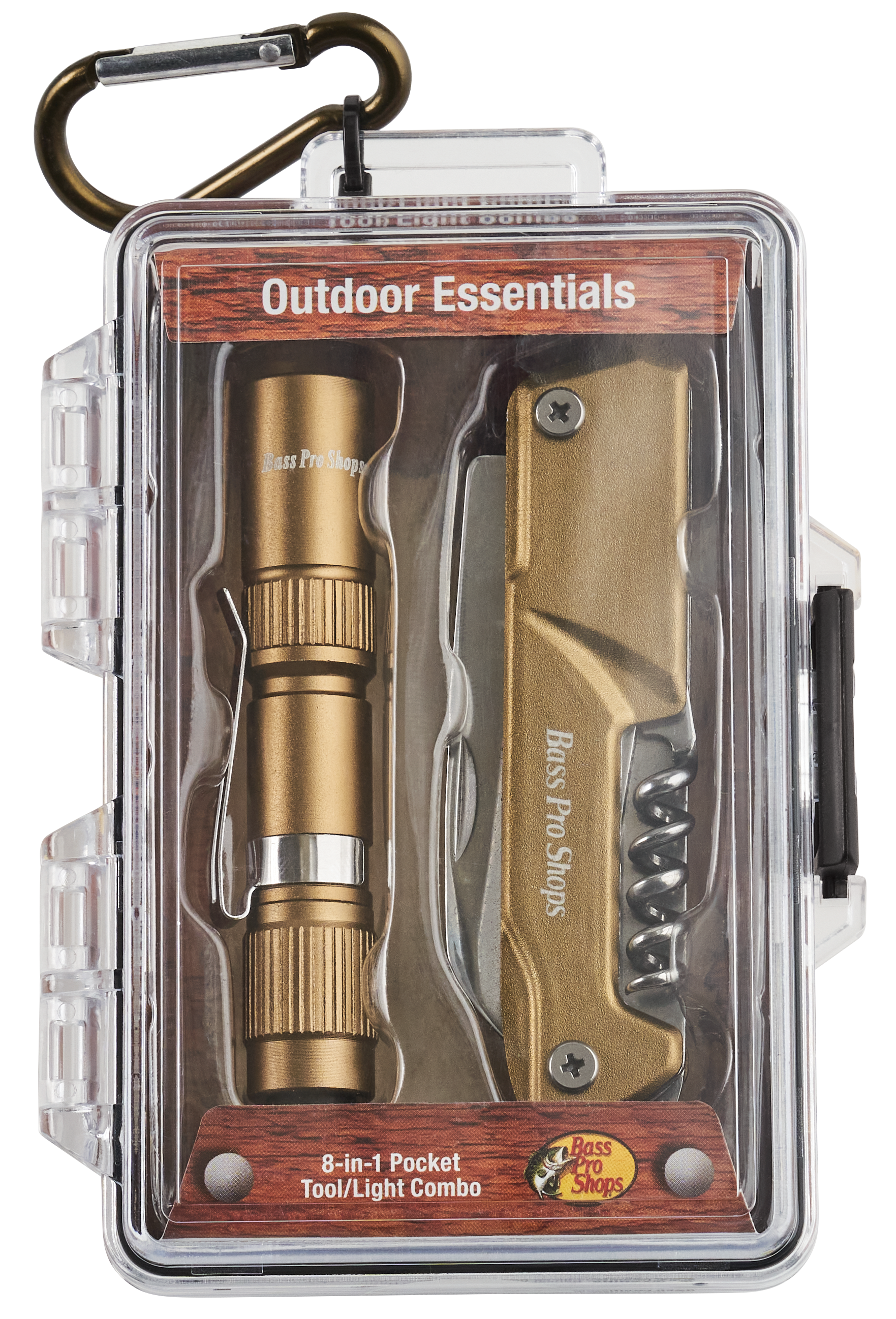 Bass Pro Shops Outdoor Essentials 8-in-1 Pocket Tool and Light Combo - Olive Green - Bass Pro Shops
