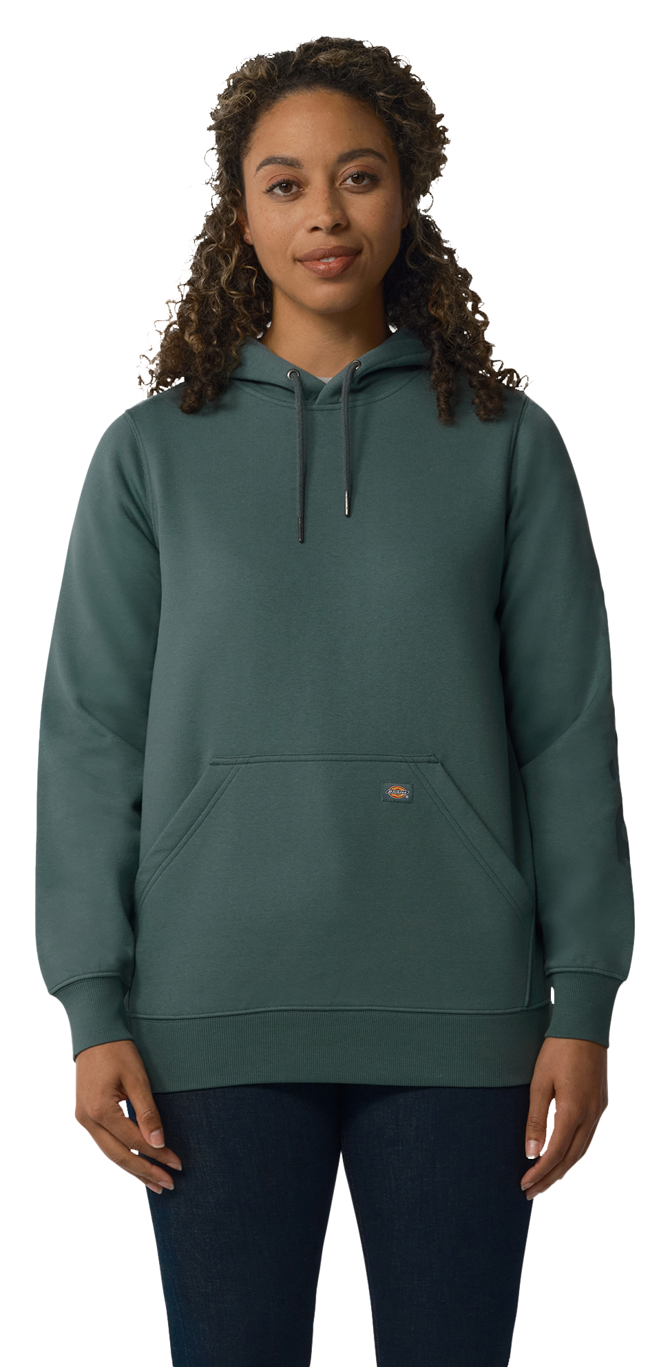 Dickies Women's Water Repellent Sleeve Logo Hoodie, Lincoln Green (LN), ,XL