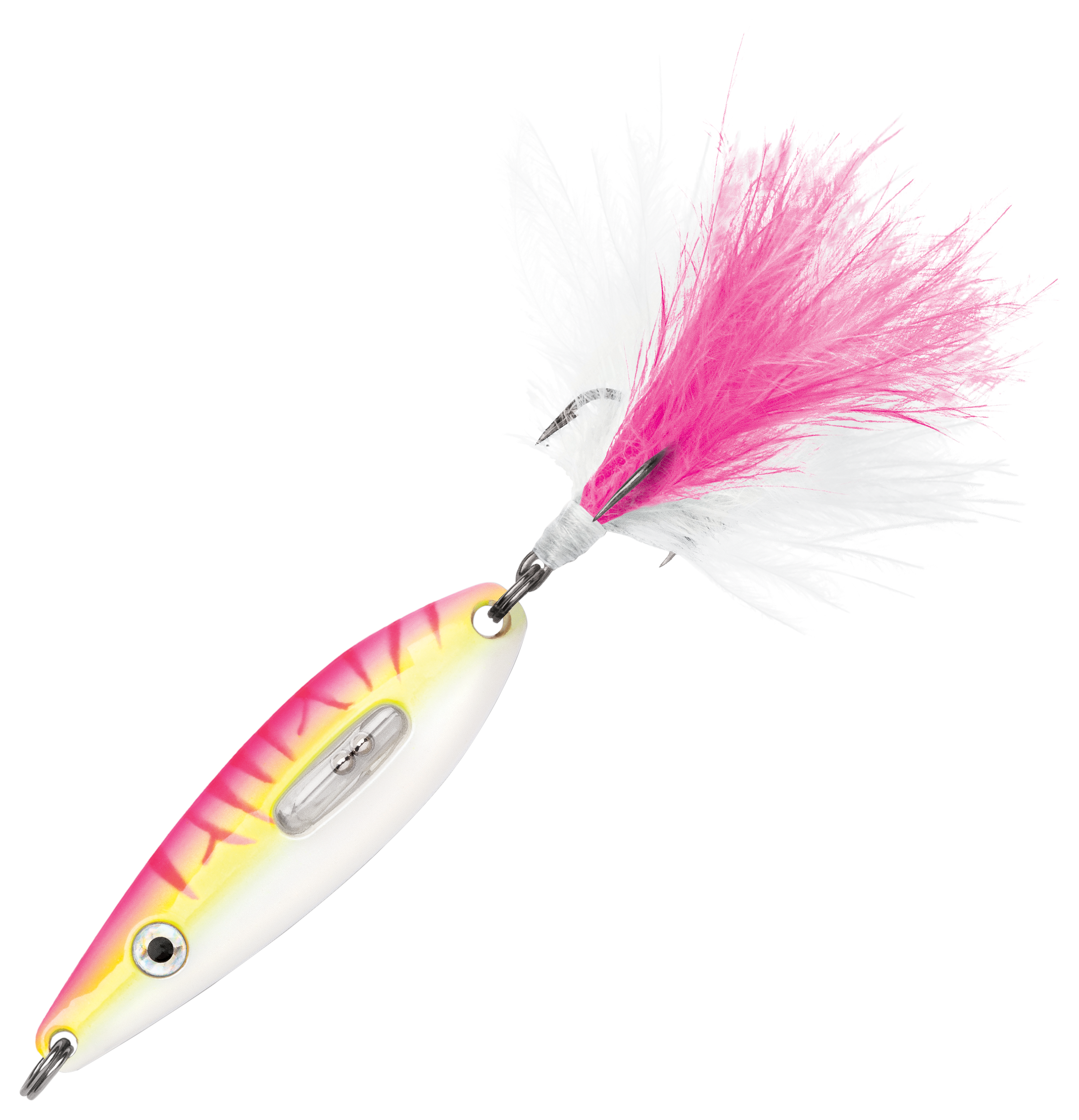 Image of VMC Rattling Roach Spoon - Glow Pink Fire UV - 1″, 1/32 oz.