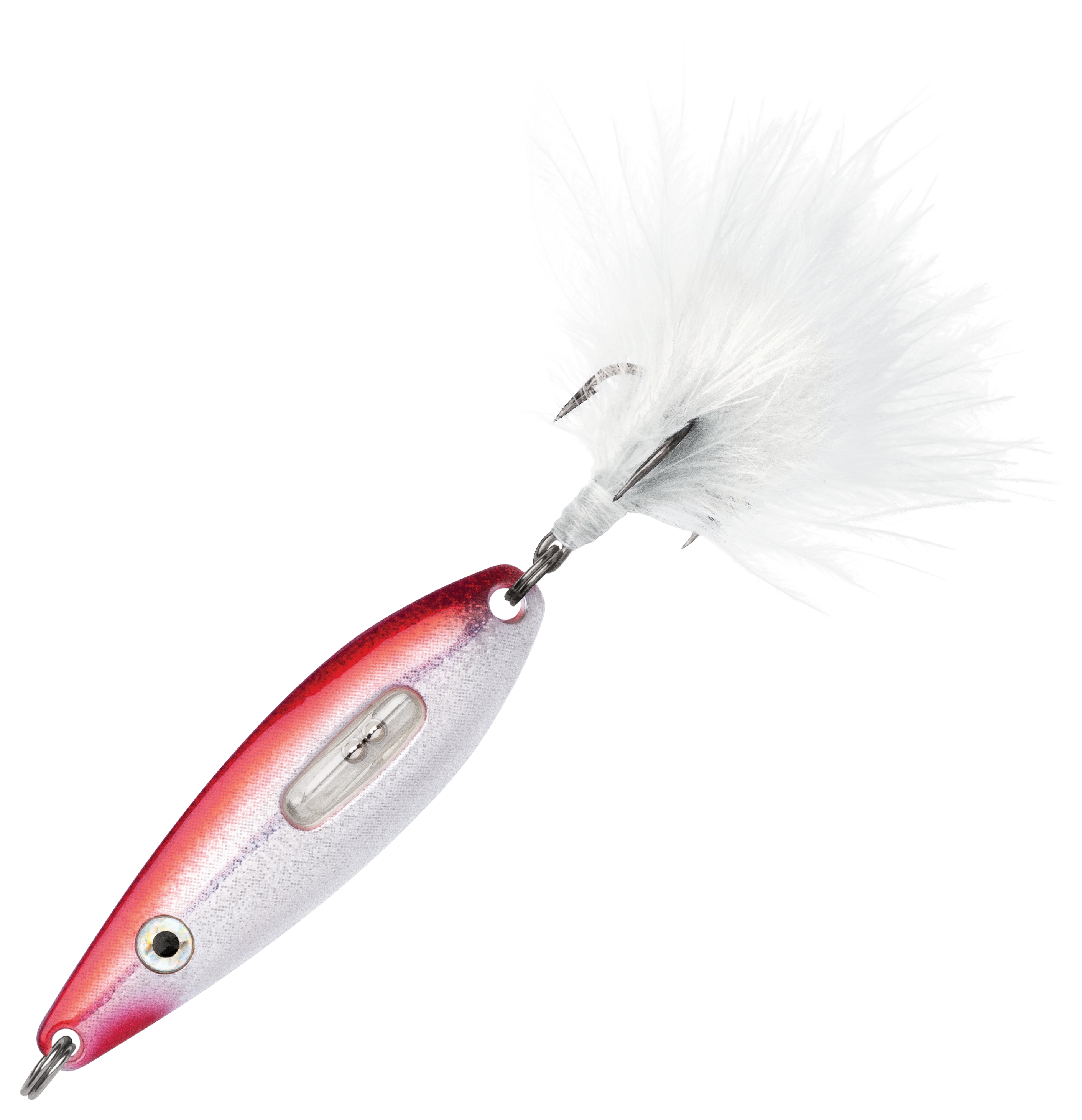 Image of VMC Rattling Roach Spoon - Glow Red Shiner - 2″, 1/16 oz.