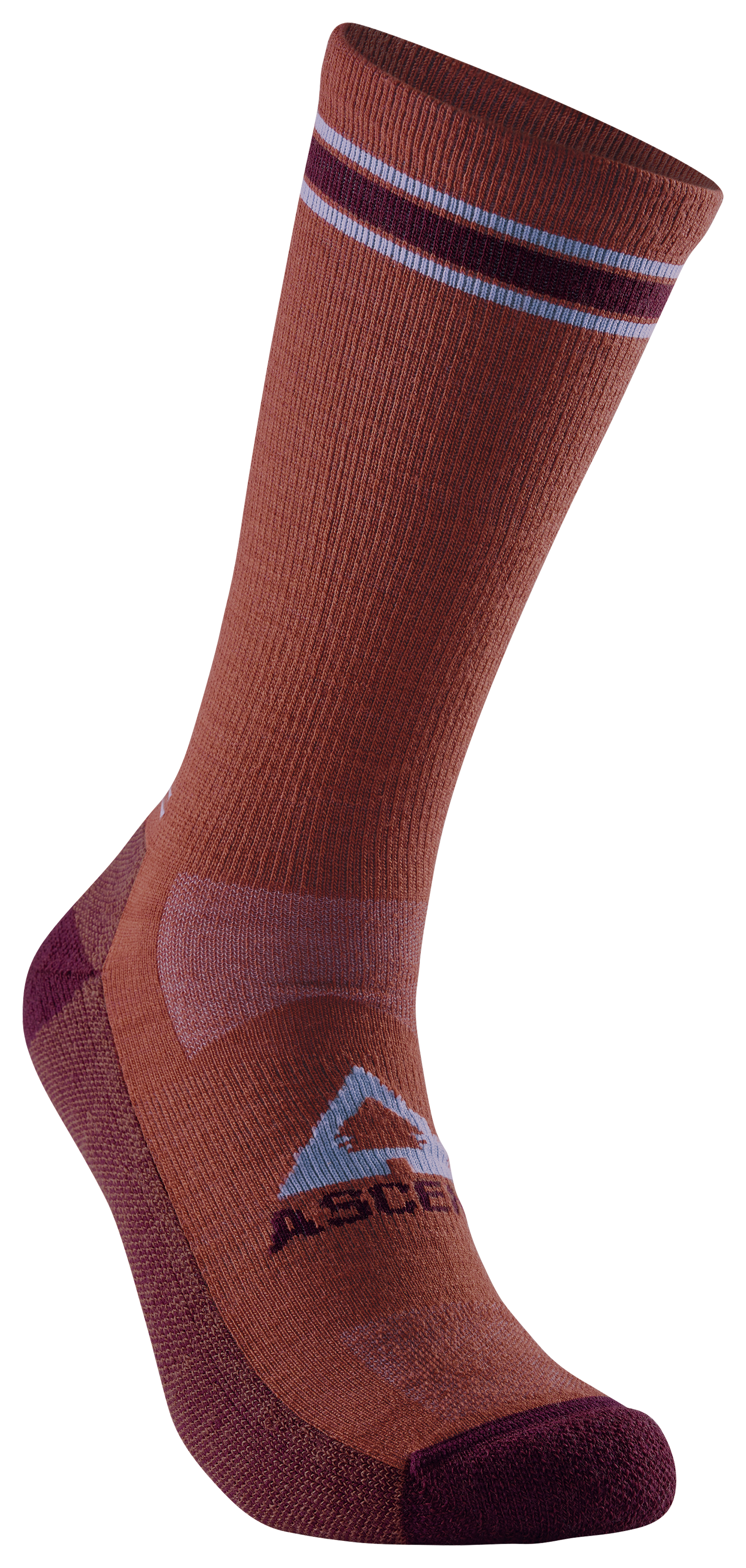Ascend Hiker Crew Socks 1-Pair Pack for Ladies - Mauve - L