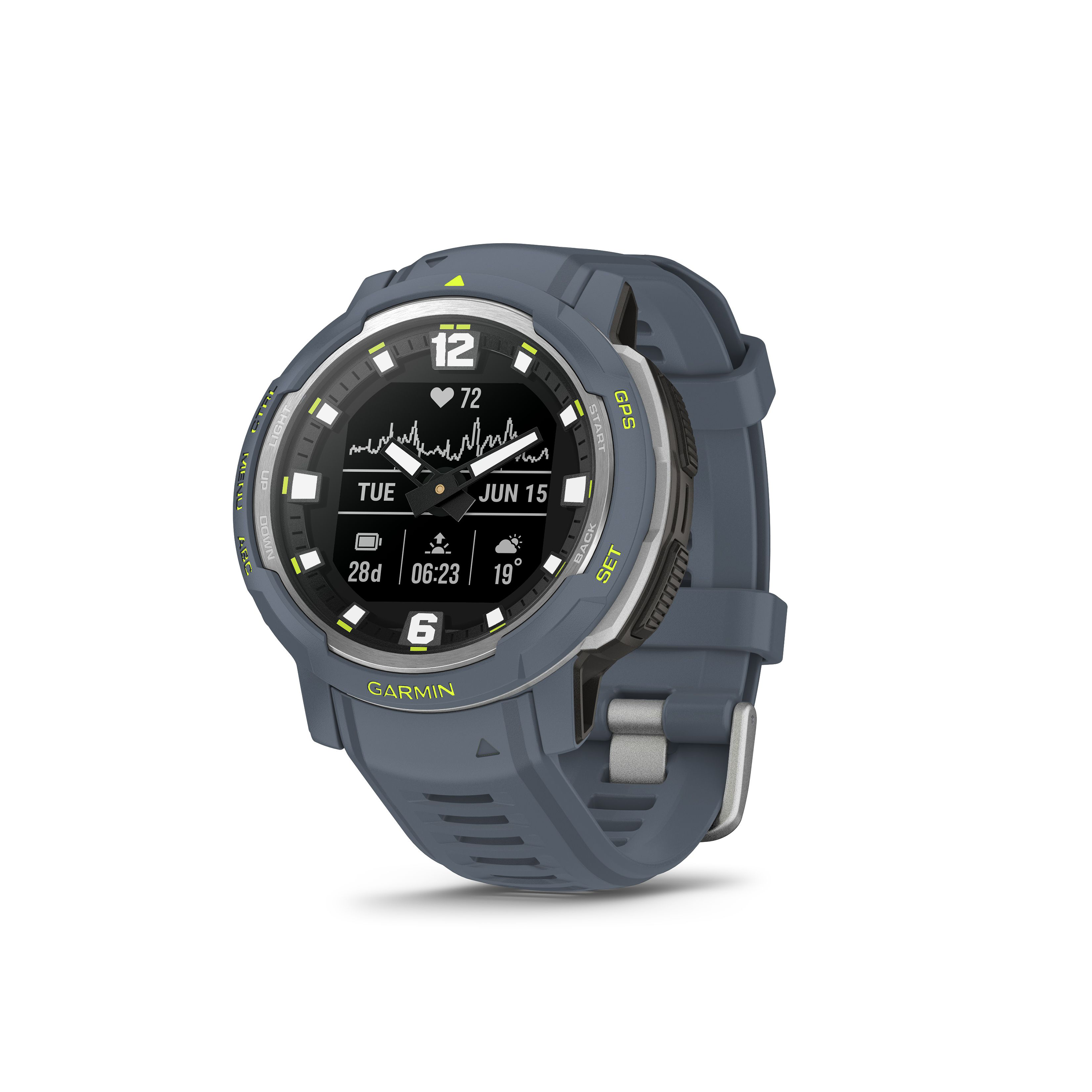 Garmin Instinct Crossover Hybrid GPS Smartwatch - Blue Granite - Garmin