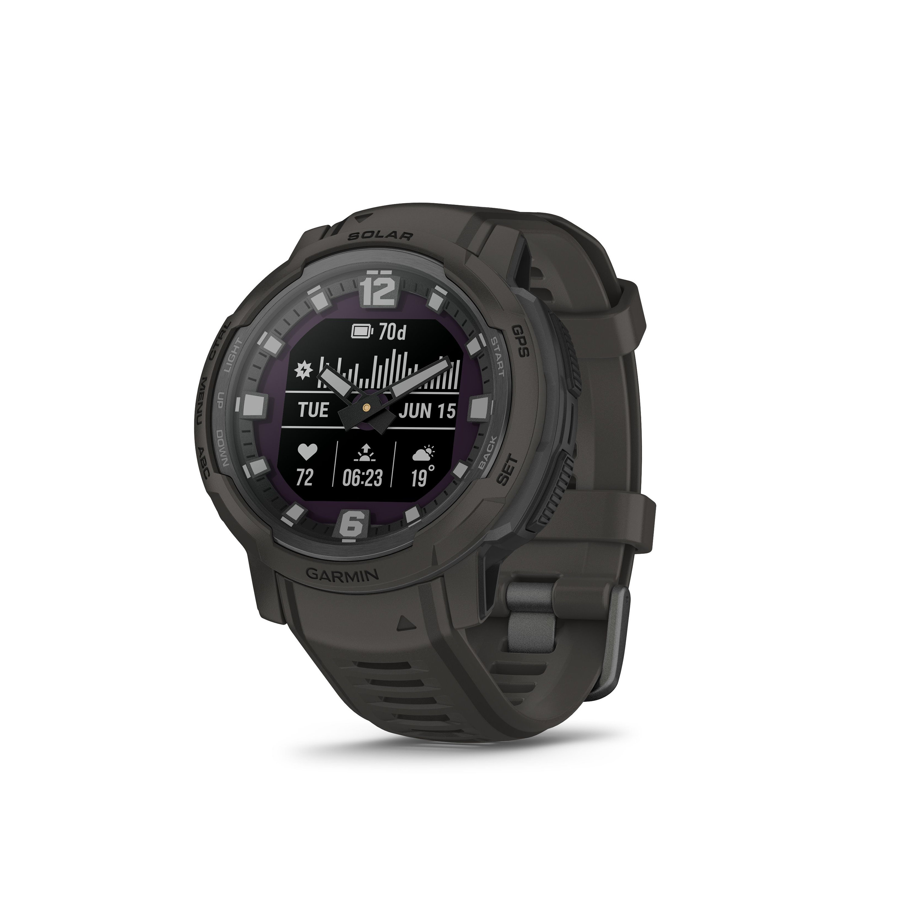 Garmin Instinct Crossover Solar Hybrid GPS Smartwatch - Graphite - Garmin