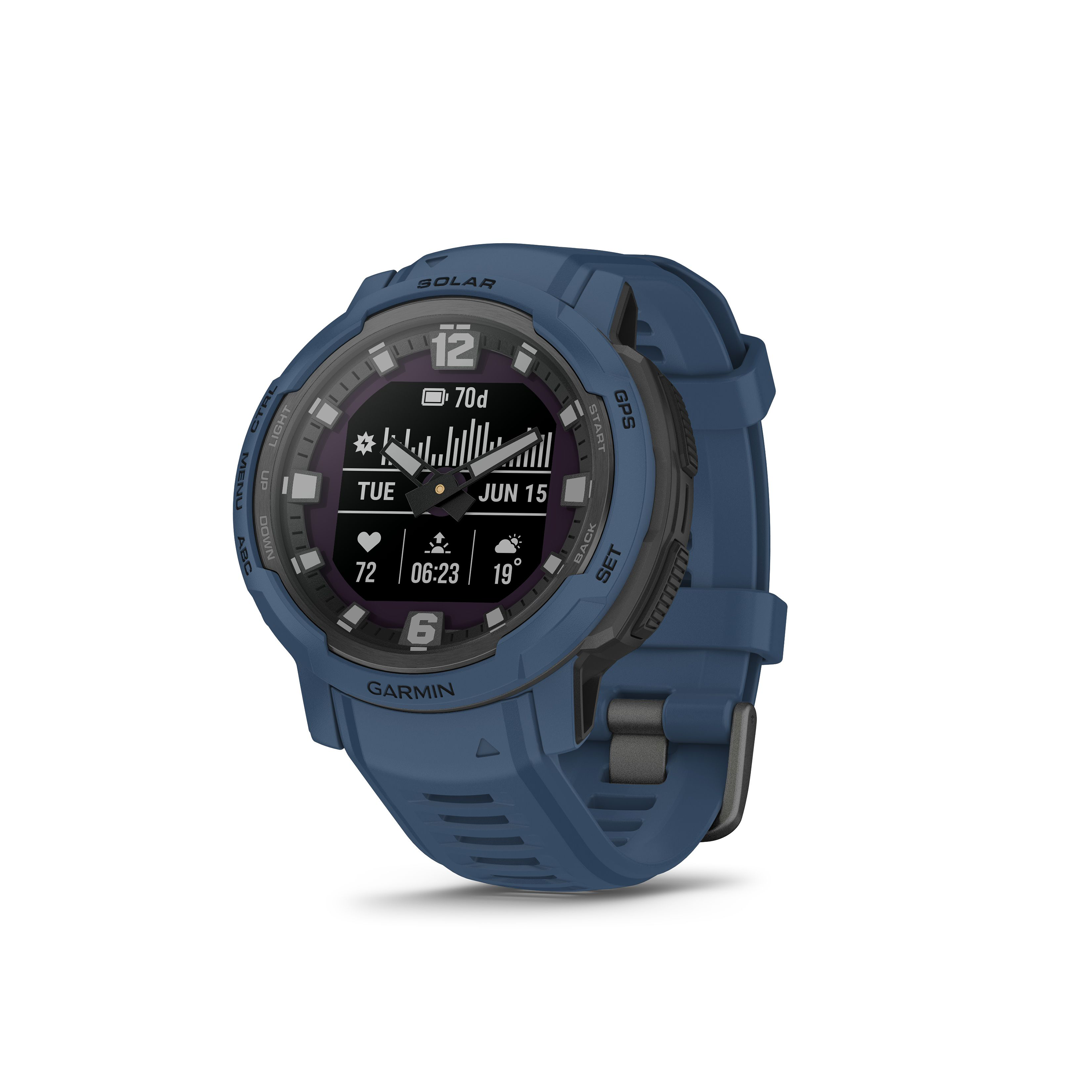 Garmin Instinct Crossover Solar Hybrid GPS Smartwatch - Tidal Blue - Garmin