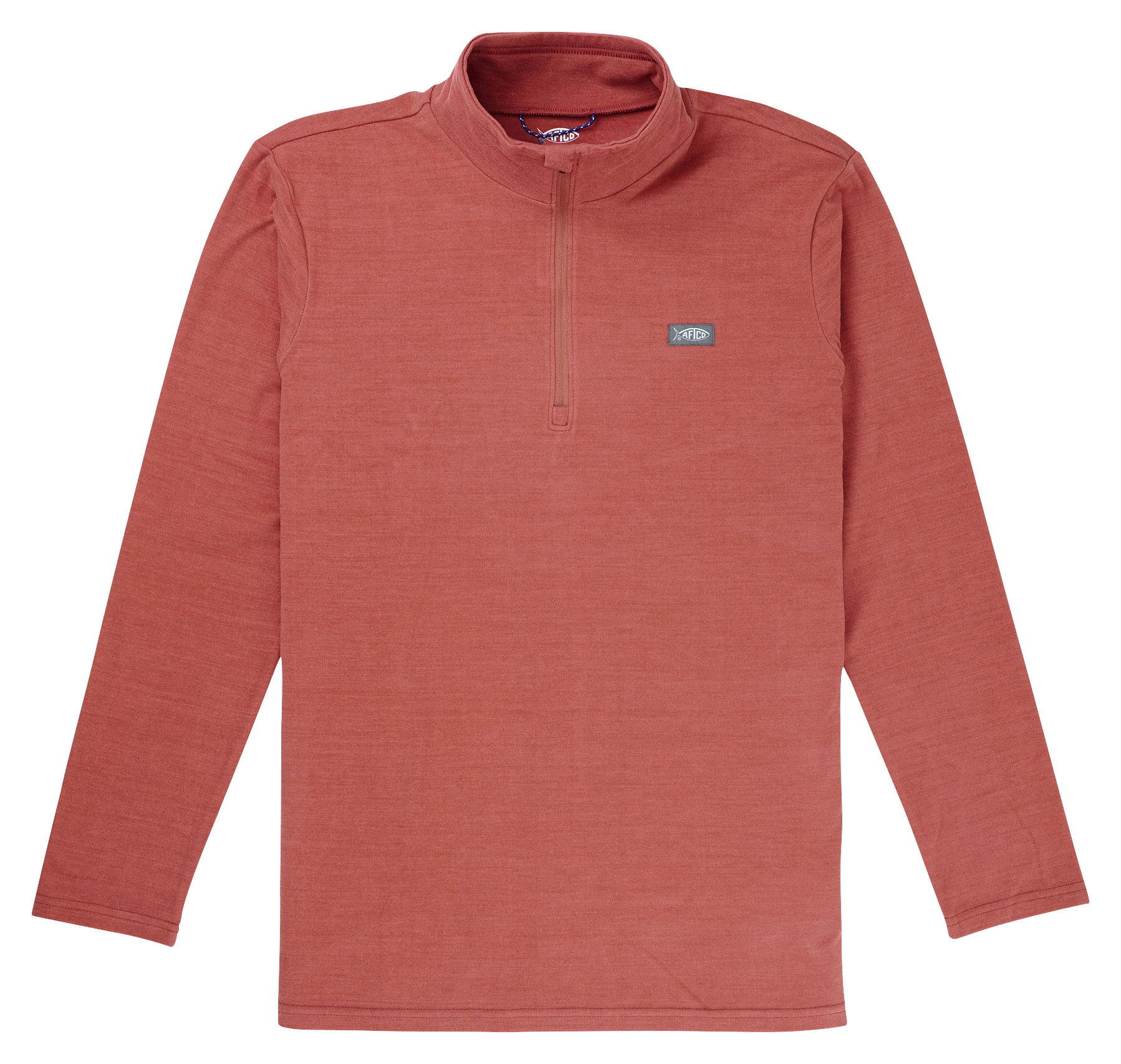 Image of AFTCO Coastal Layer Quarter-Zip Pullover for Men - Redwater Heather - S