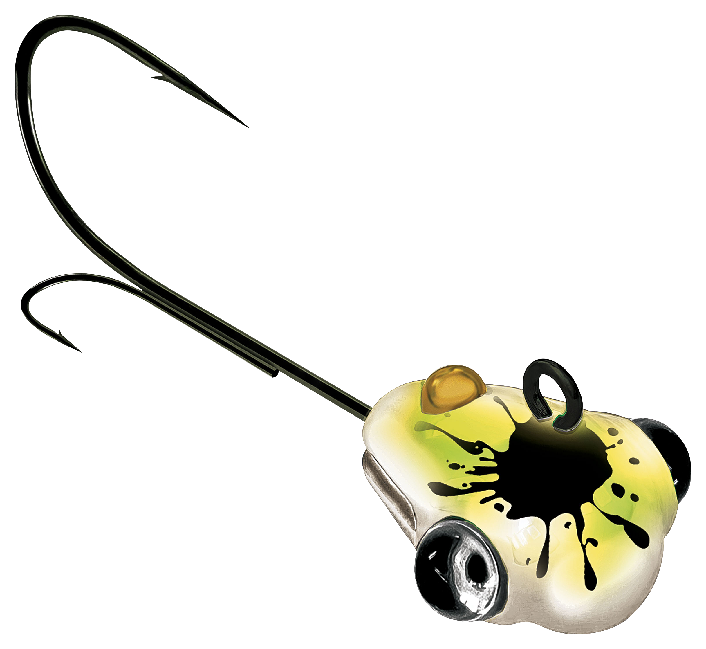 Image of Acme Jack Knife Google Eye Dead Stick Jig - Chartreuse Glow Splash - 1-1/2″, 1/8 oz.