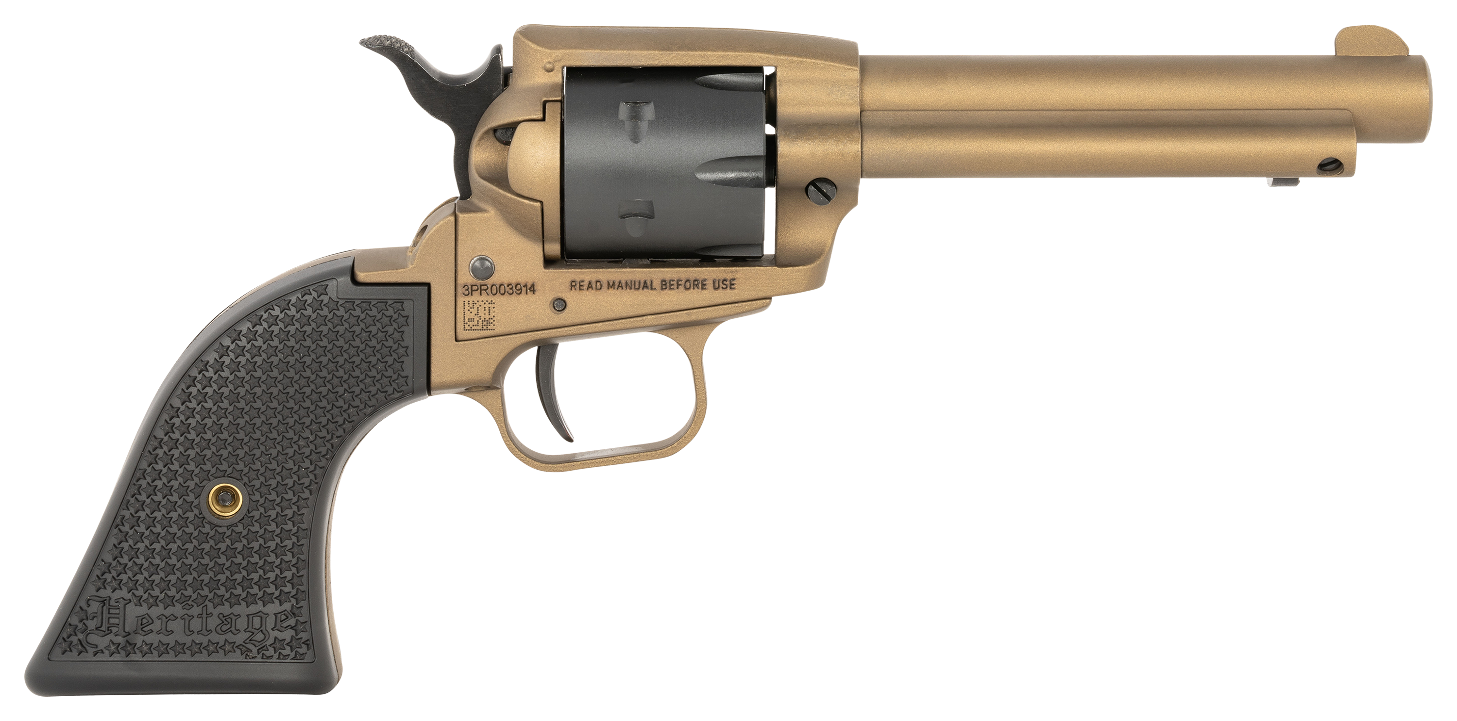 Heritage Rough Rider Steel SingleAction Rimfire Revolver with Poly Star Grips  22 LR  475  Ambidextrous  Bronze